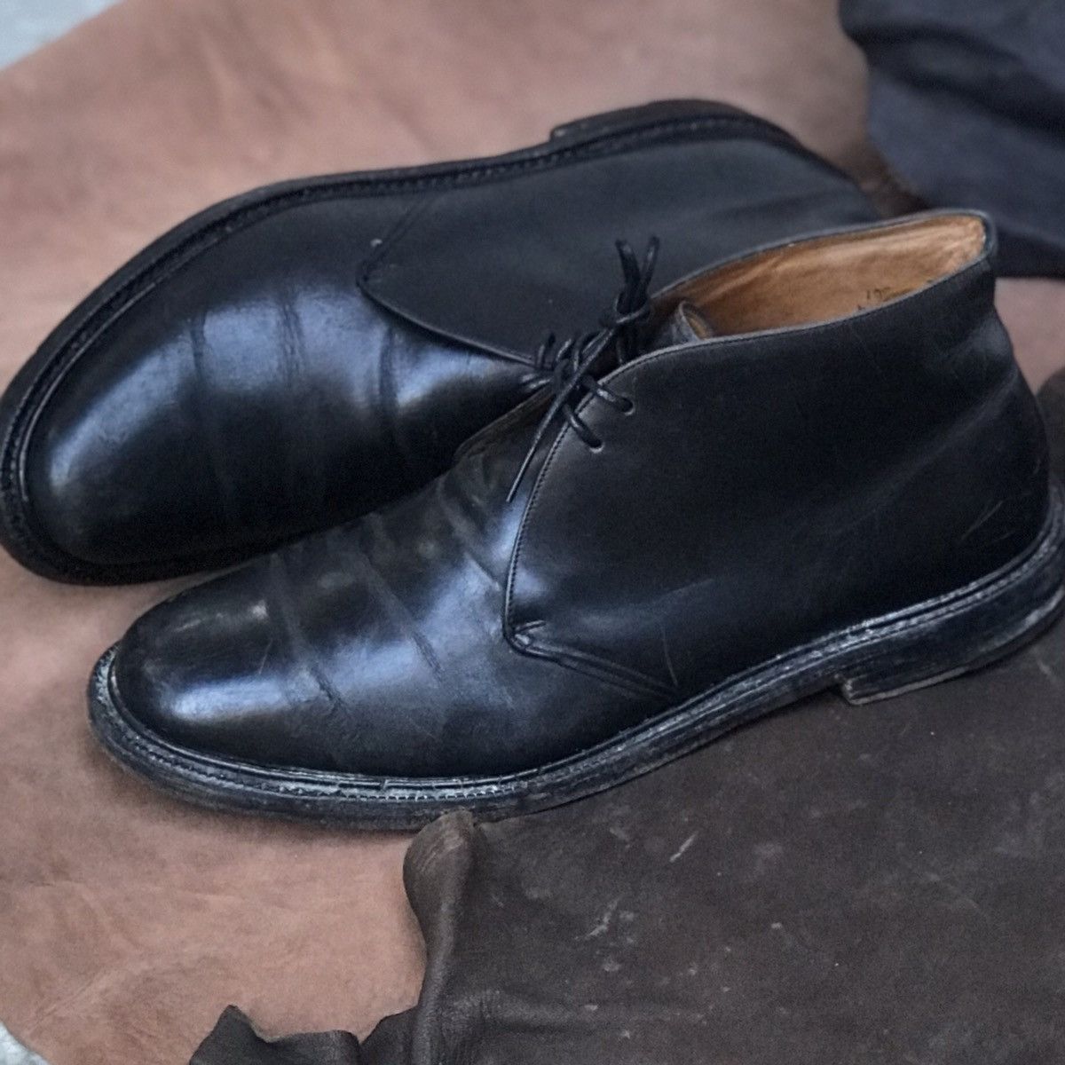 Church's CHURCHS MADE IN ENGLAND CUSTOM GRADE BLACK SMOOTH LEATHER Size US 10.5 / EU 43-44 - 5 Thumbnail
