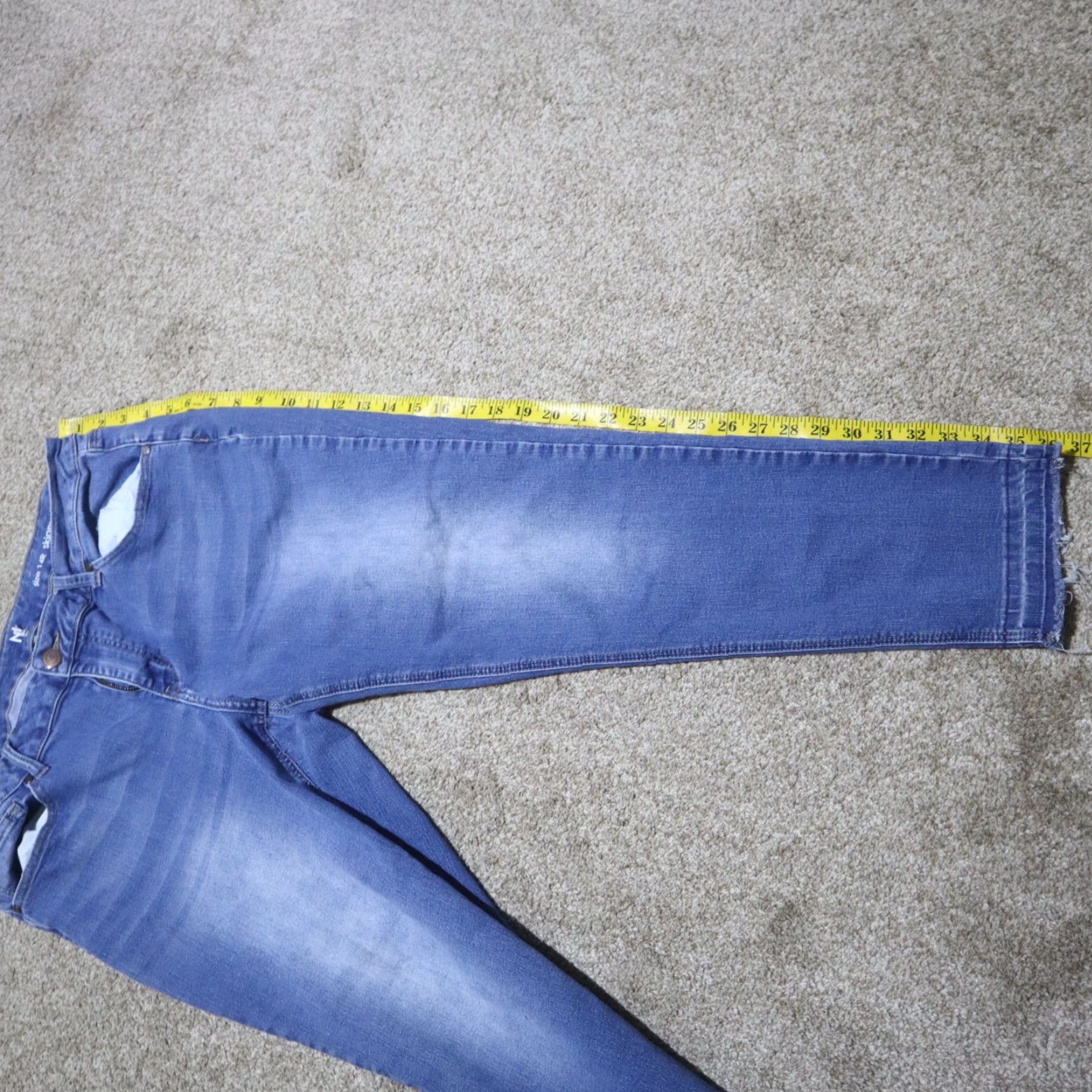Denime New Directions Jeans Denim Skinny Blue Adult Women Size 14R Regular - Color Blue, Belt Loops, Zip, Cotton Blend, Medium Wash (Pants) Womens Size 36" / US 14 / IT 50 - 6 Thumbnail