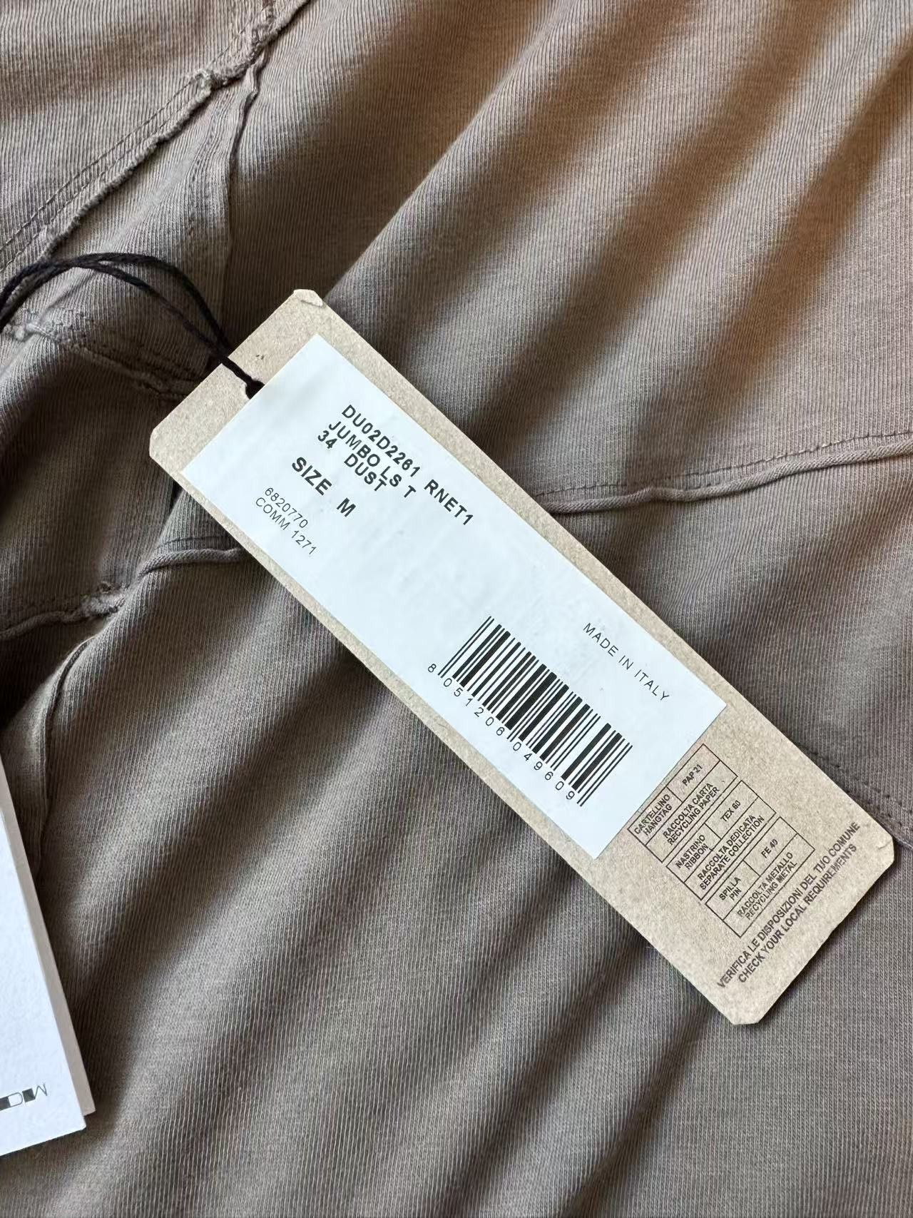 Rick Owens Drkshdw Rick Owens Drkshdw Jumbo LS Tee Size US M / EU 48-50 / 2 - 10 Thumbnail