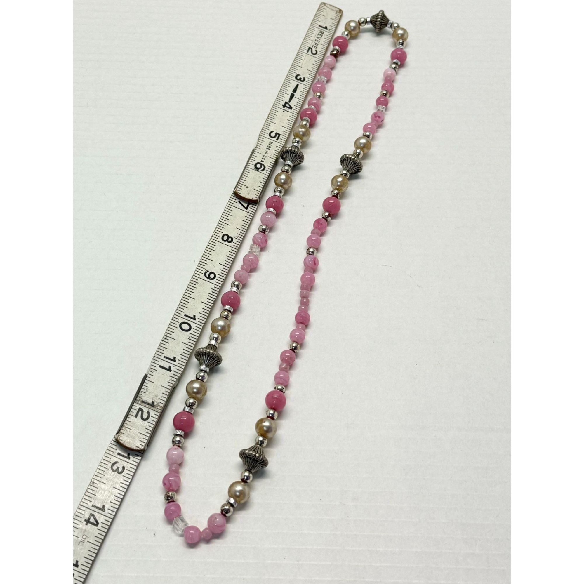 Vintage Vintage pink glass rhinestone beaded necklace Size ONE SIZE - 5 Thumbnail