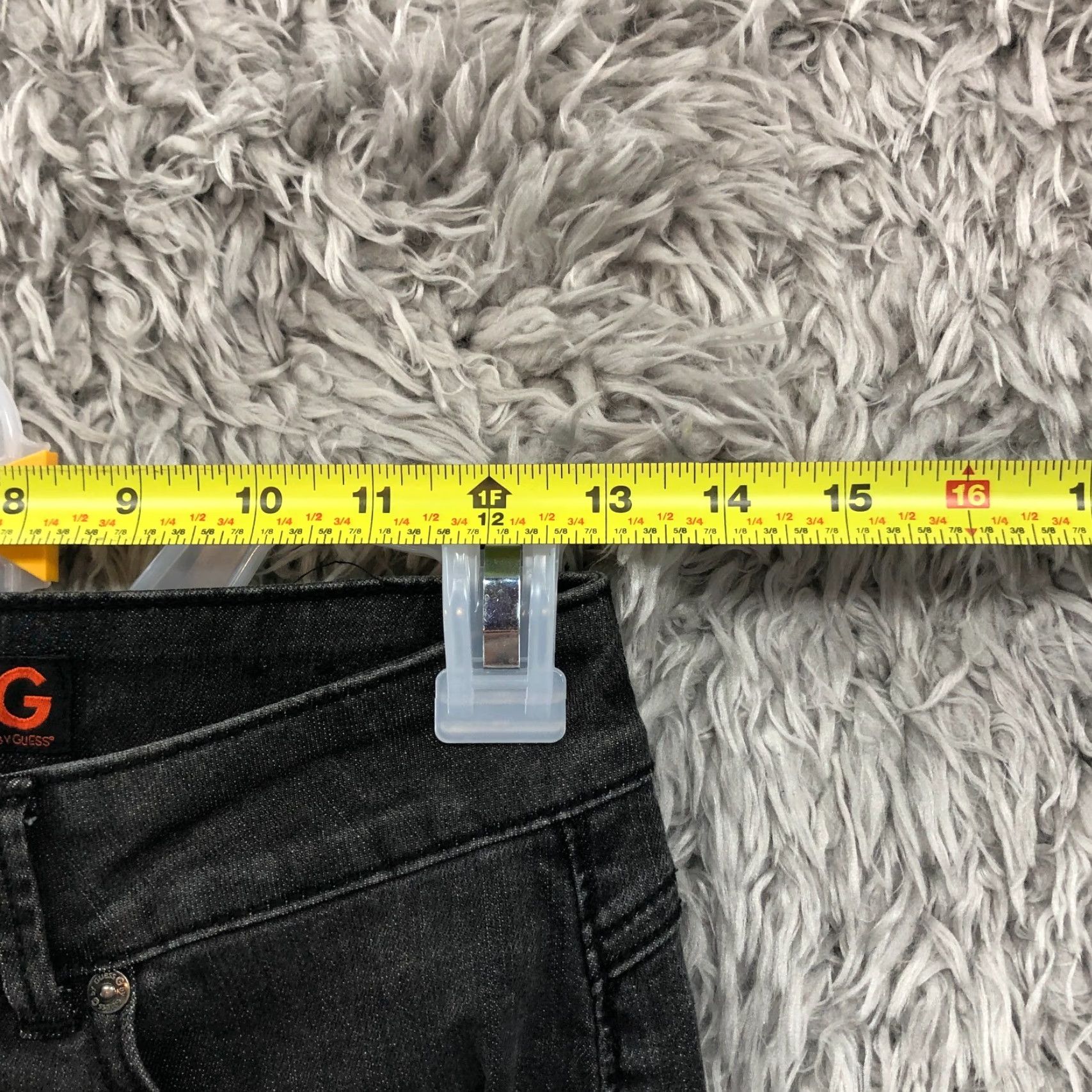 Guess G by Guess Skinny Jeans Womens Size 25 Dark Black Denim Faux Leather Mid Rise 29in Inseam Size 42" / US 20 - 2 Thumbnail