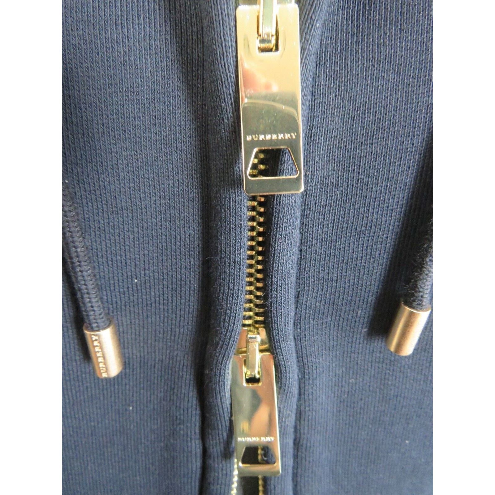 Burberry BURBERRY CLAREDON BLACK COTTON CHECK LOGO ZIP HOODIE XXL Size US XXL / EU 58 / 5 - 3 Thumbnail