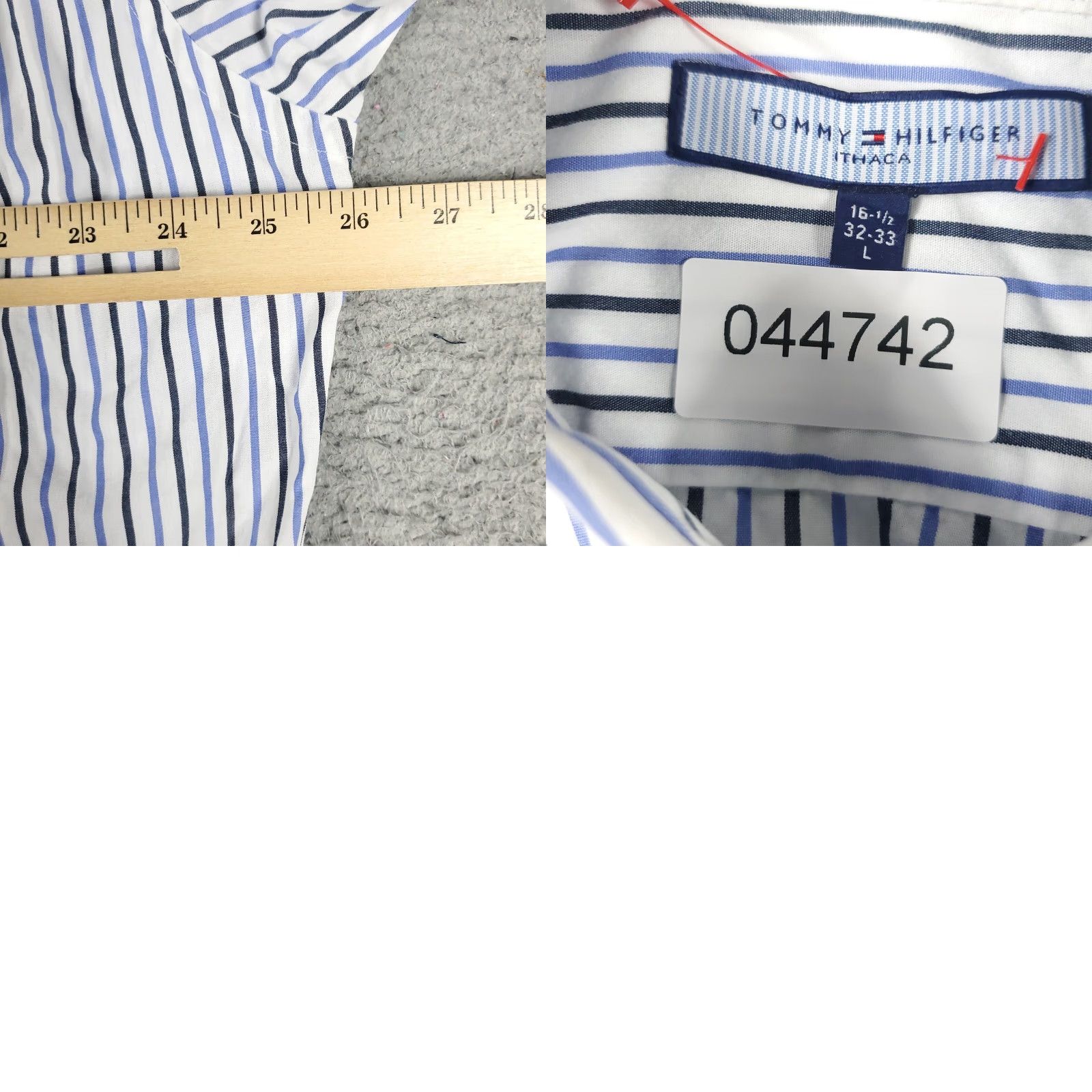 Tommy Hilfiger Tommy Hilfiger Shirt Mens Large Blue White Striped Casual Button Up Long Sleeve Size US L / EU 52-54 / 3 - 8 Thumbnail