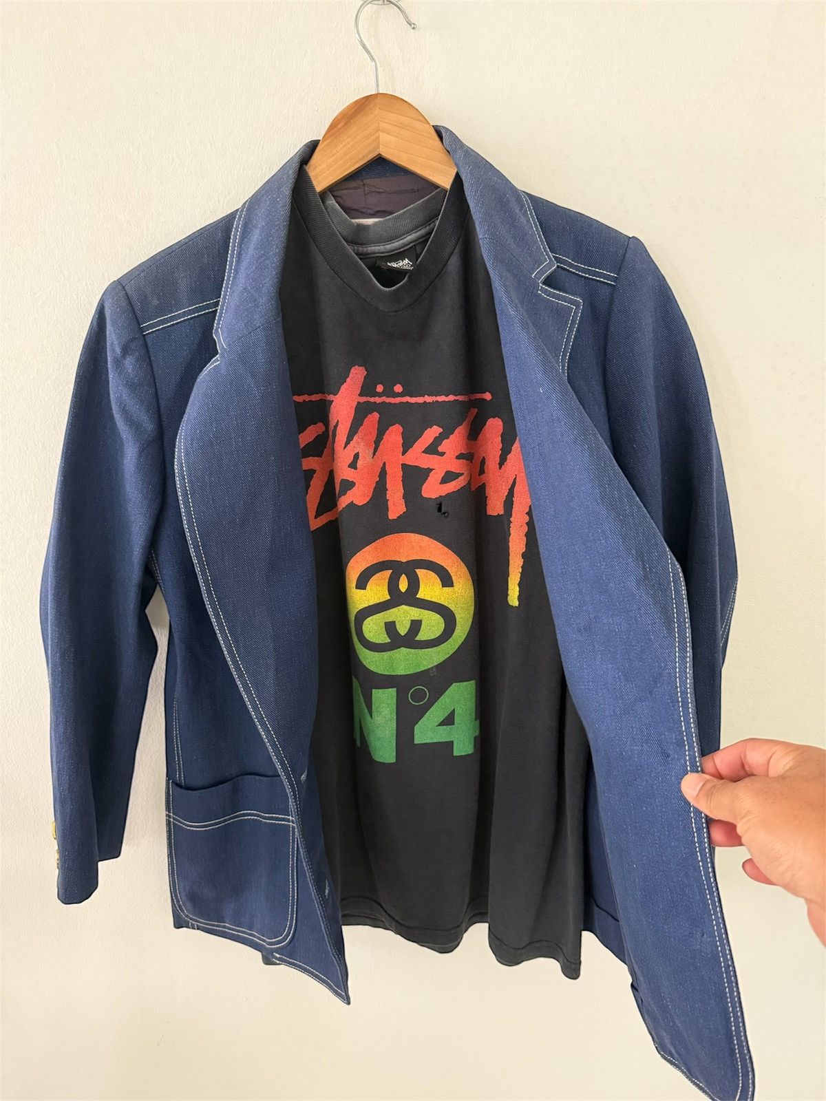 Stussy VINTAGE 90' STUSSY COLOUR RASTA FADDED SHIRT RARE Size US M / EU 48-50 / 2 - 10 Thumbnail