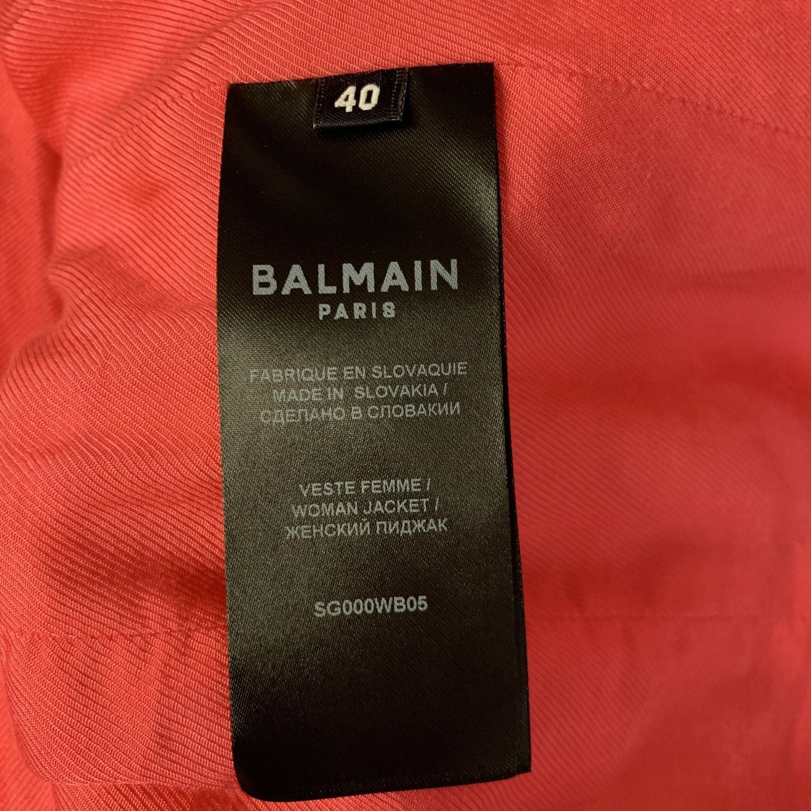 Balmain BALMAIN Size M Pink Neon Wool Double Breasted Coat Size M / US 6-8 / IT 42-44 - 6 Thumbnail