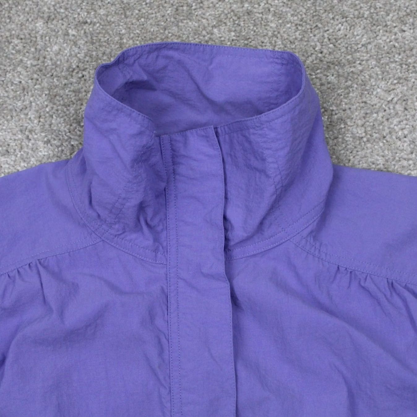 Vintage Alfred Dunner Purple Full Zip Windbreaker Jacket Womens Medium 100% Nylon Solid Mid-Length Zip Front Coat Jacket Size M / US 6-8 / IT 42-44 - 5 Thumbnail