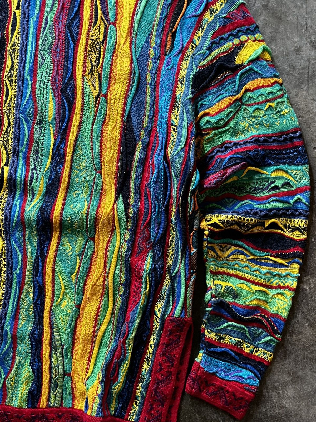 Coogi 1990s Rare Coogi Australia 3D Rainbow Pattern Knitted Jacket Size US L / EU 52-54 / 3 - 5 Thumbnail