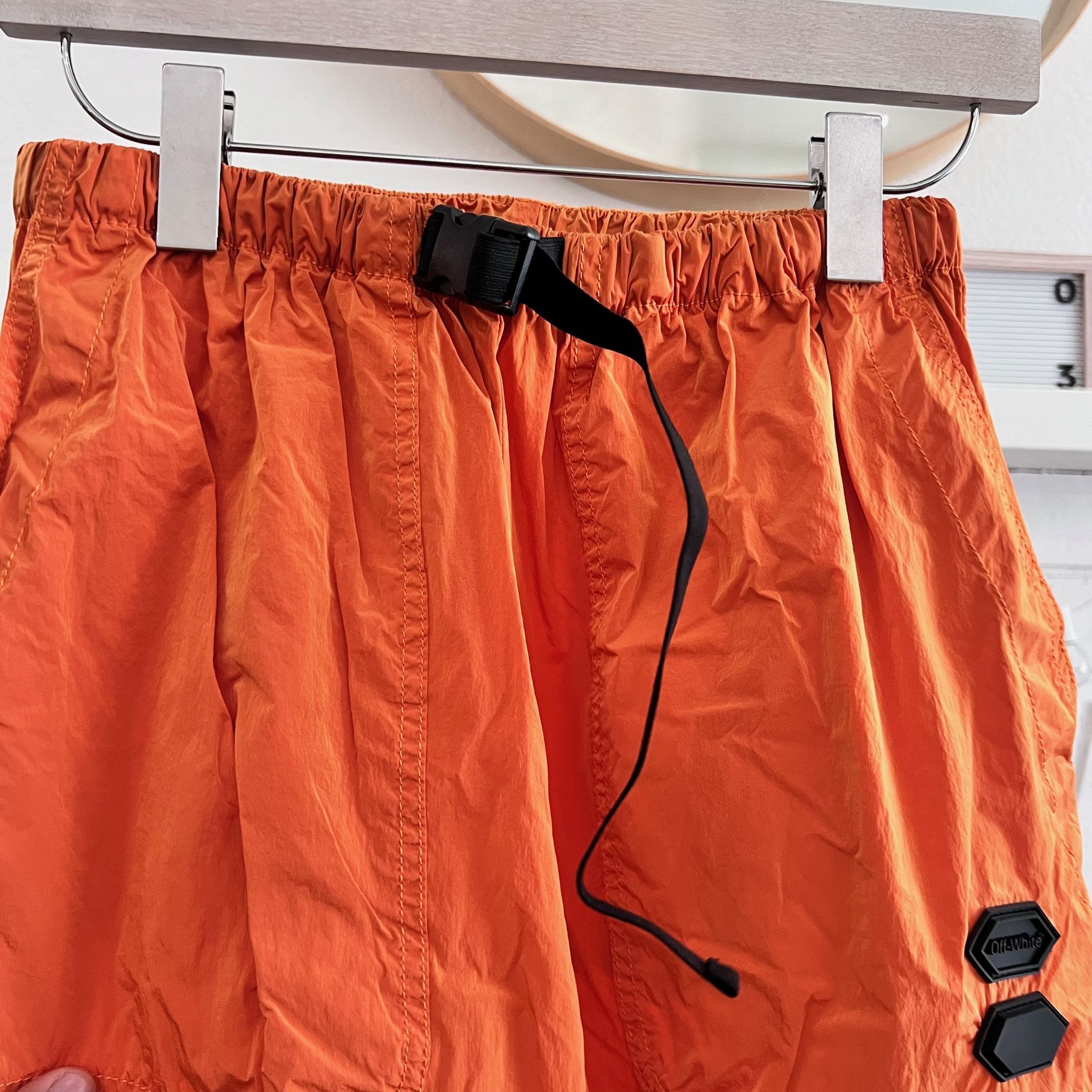 Off-White Off-White OFFF Logo Parachute Cargo Pants Orange - 31 Size US 31 - 10 Thumbnail