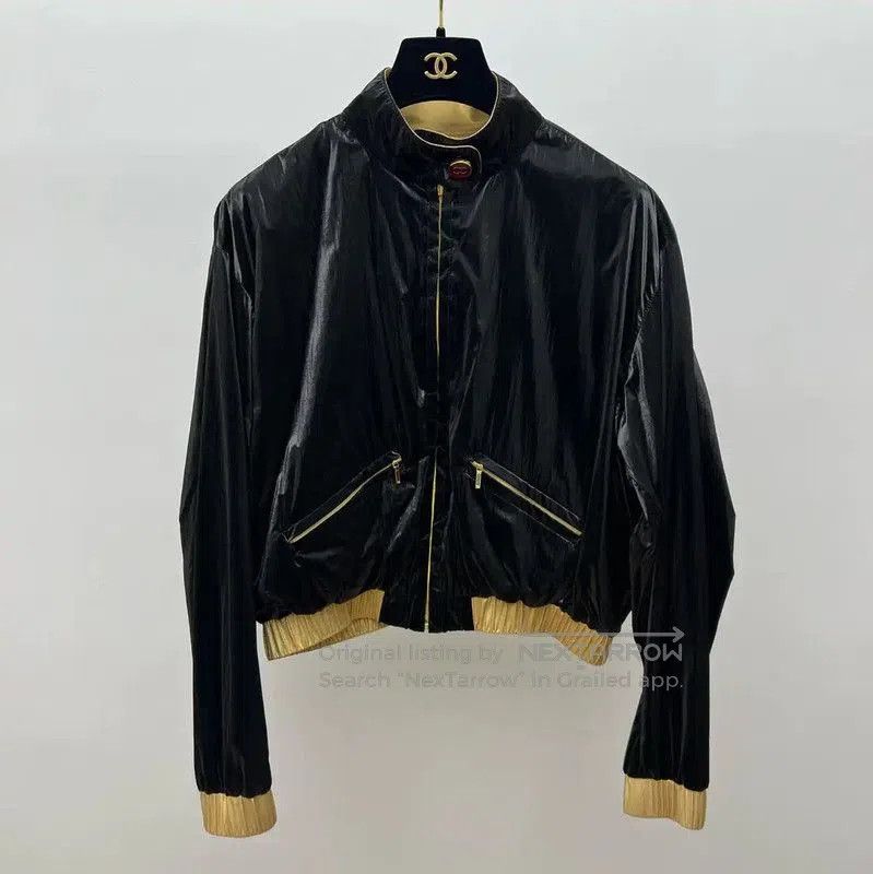 Chanel Black Jacket with Gold Accents .