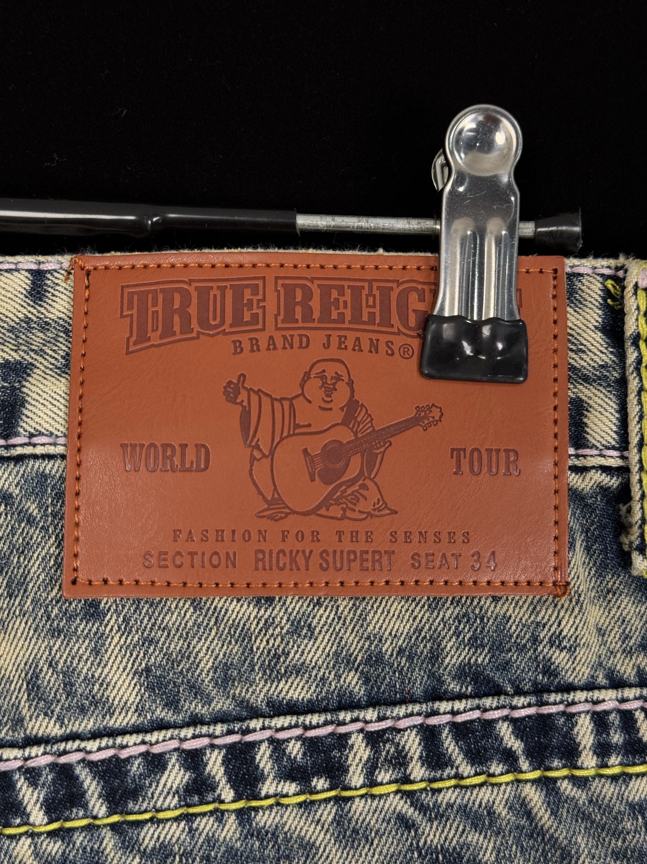 True Religion × Vintage UNWORN* THICK STITCHING HEAVY WASH TWO TONE STITCHING JEANS Size US 32 / EU 48 - 11 Thumbnail