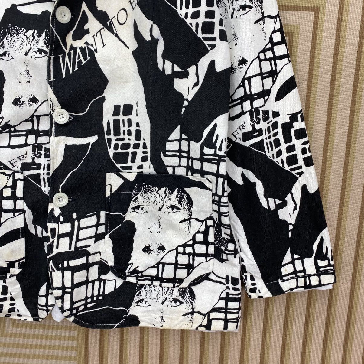 Art Comes First 🫶Art Blazer Allover printed I want To Be Free Blazer Jacket Size US M / EU 48-50 / 2 - 4 Thumbnail