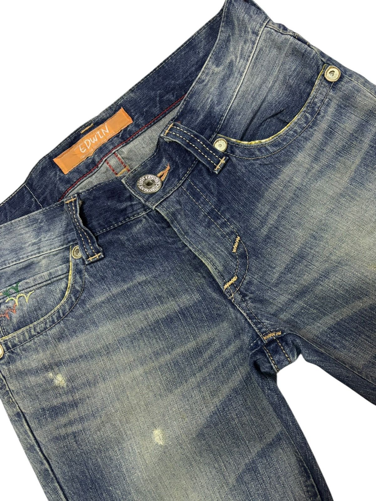 Edwin Vtg Edwin XV Japan Distressed Jeans Size US 32 / EU 48 - 4 Thumbnail