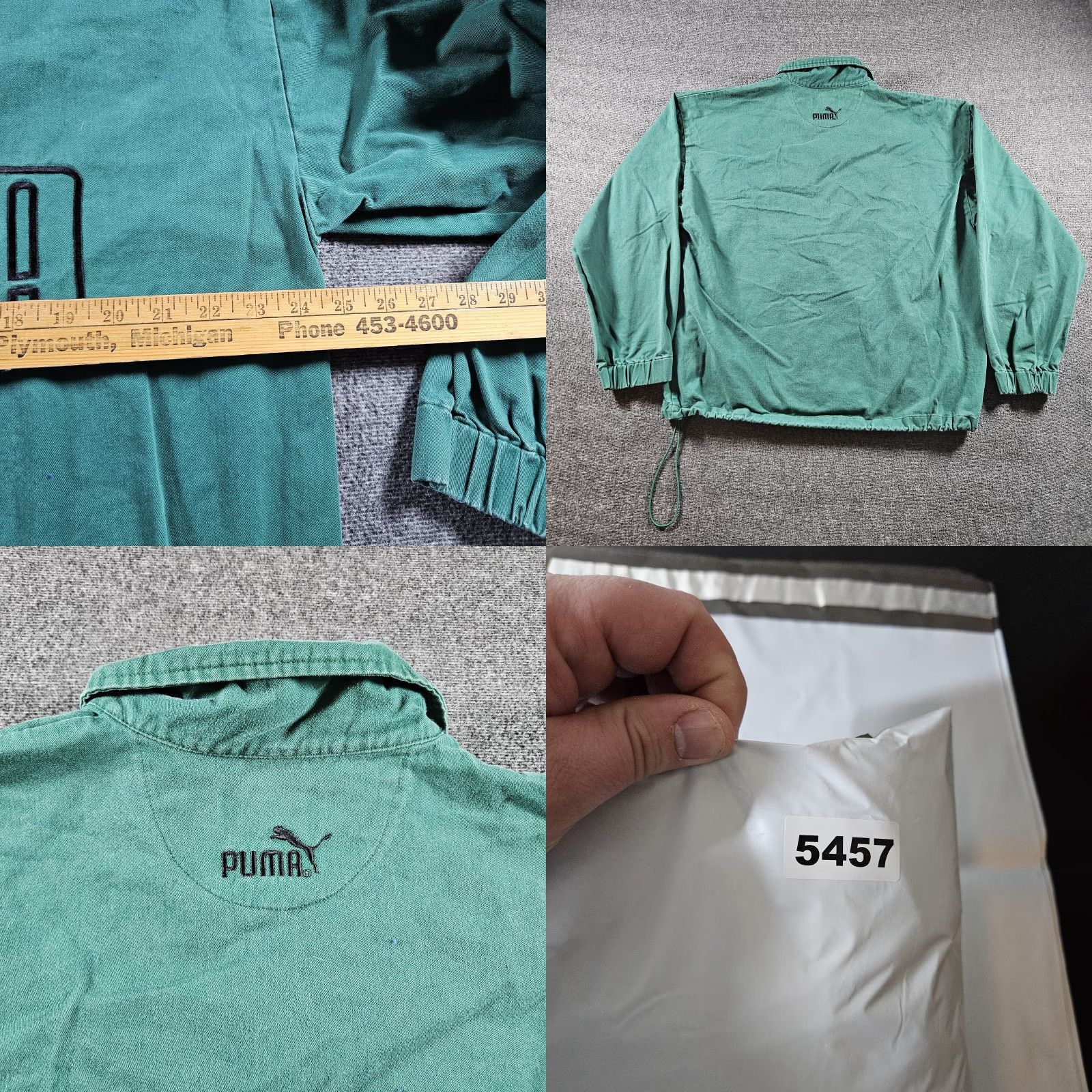 Puma VINTAGE Puma Sweatshirt Mens Large Green Collared Pullover Drawstring Logo 90s Size US L / EU 52-54 / 3 - 8 Thumbnail