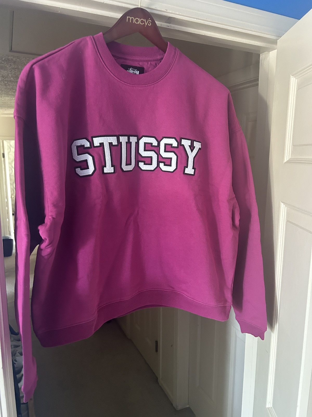 Stussy logo crewneck sweater oversized streetwear