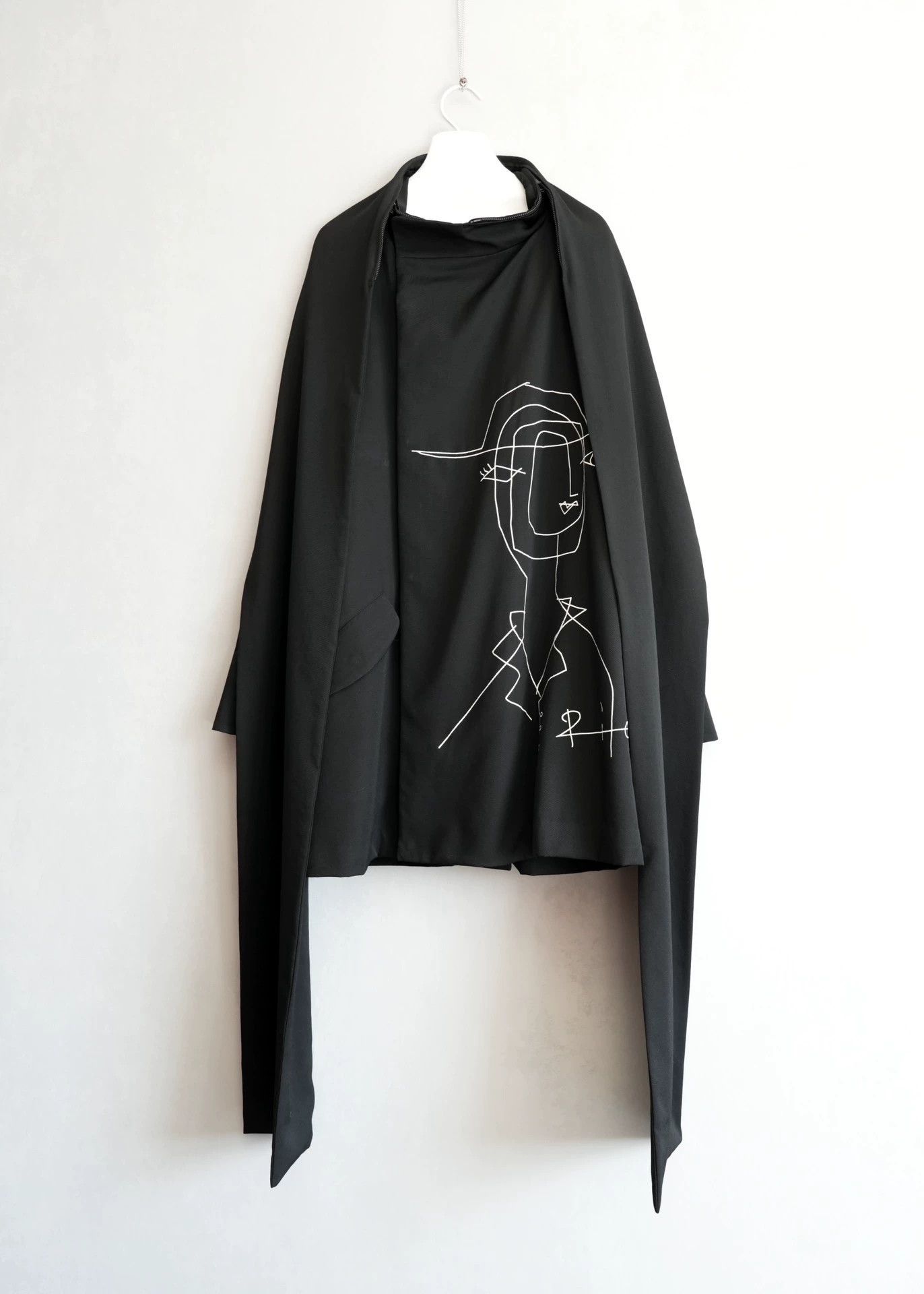 Yohji Yamamoto Yohji Yamamoto 16AW Rie Embroidered Scarf Jacket Size US L / EU 52-54 / 3 - 2 Thumbnail