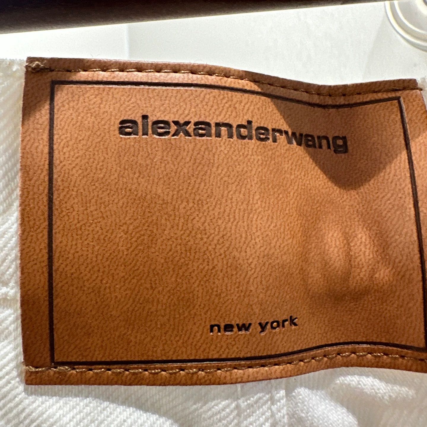 Alexander Wang Alexander Wang may397 Logo Leather Patch Jeans 23 Size 23" - 6 Thumbnail