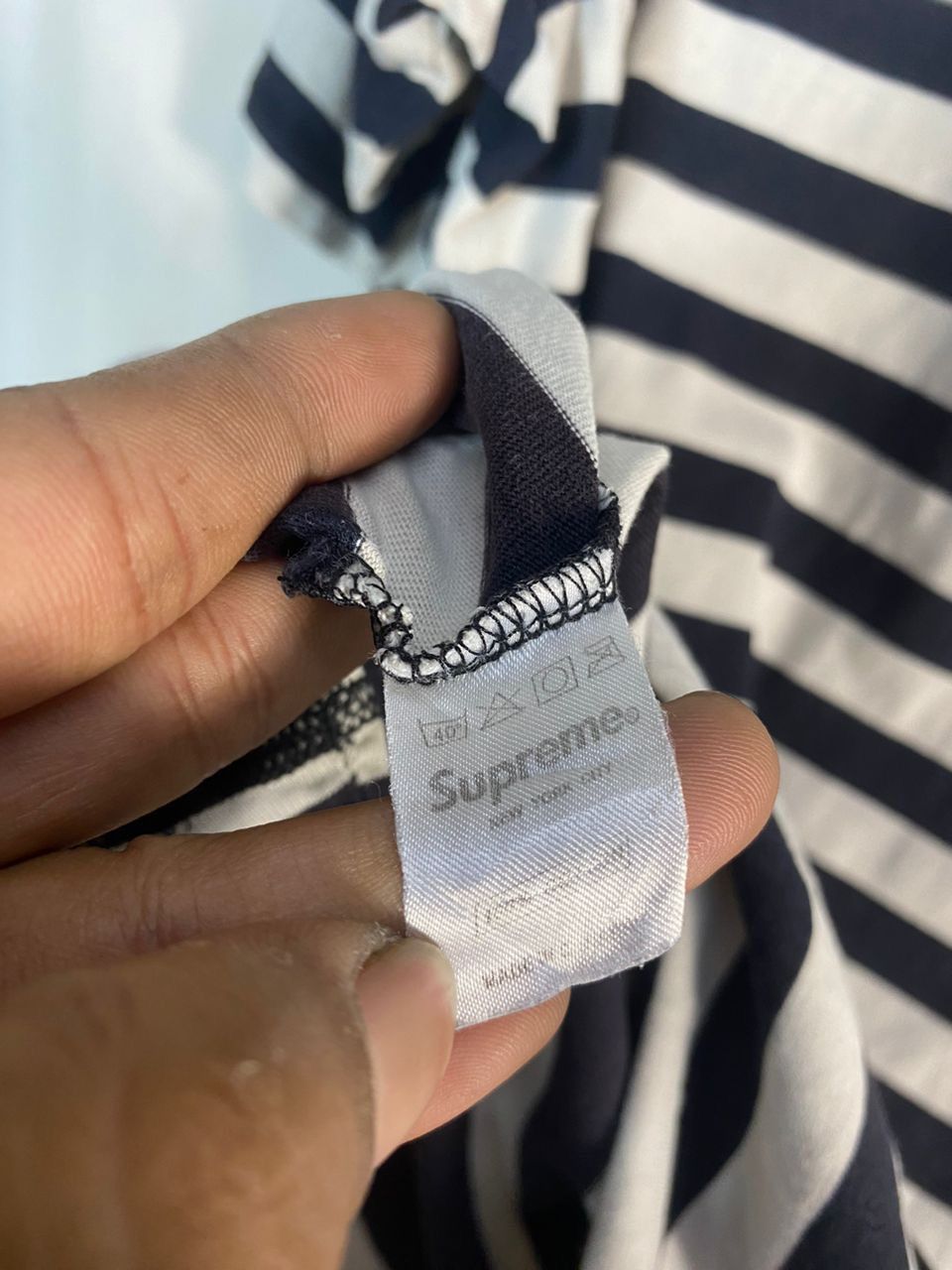 Supreme Supreme stripe single pocket tshirt Size US L / EU 52-54 / 3 - 6 Thumbnail