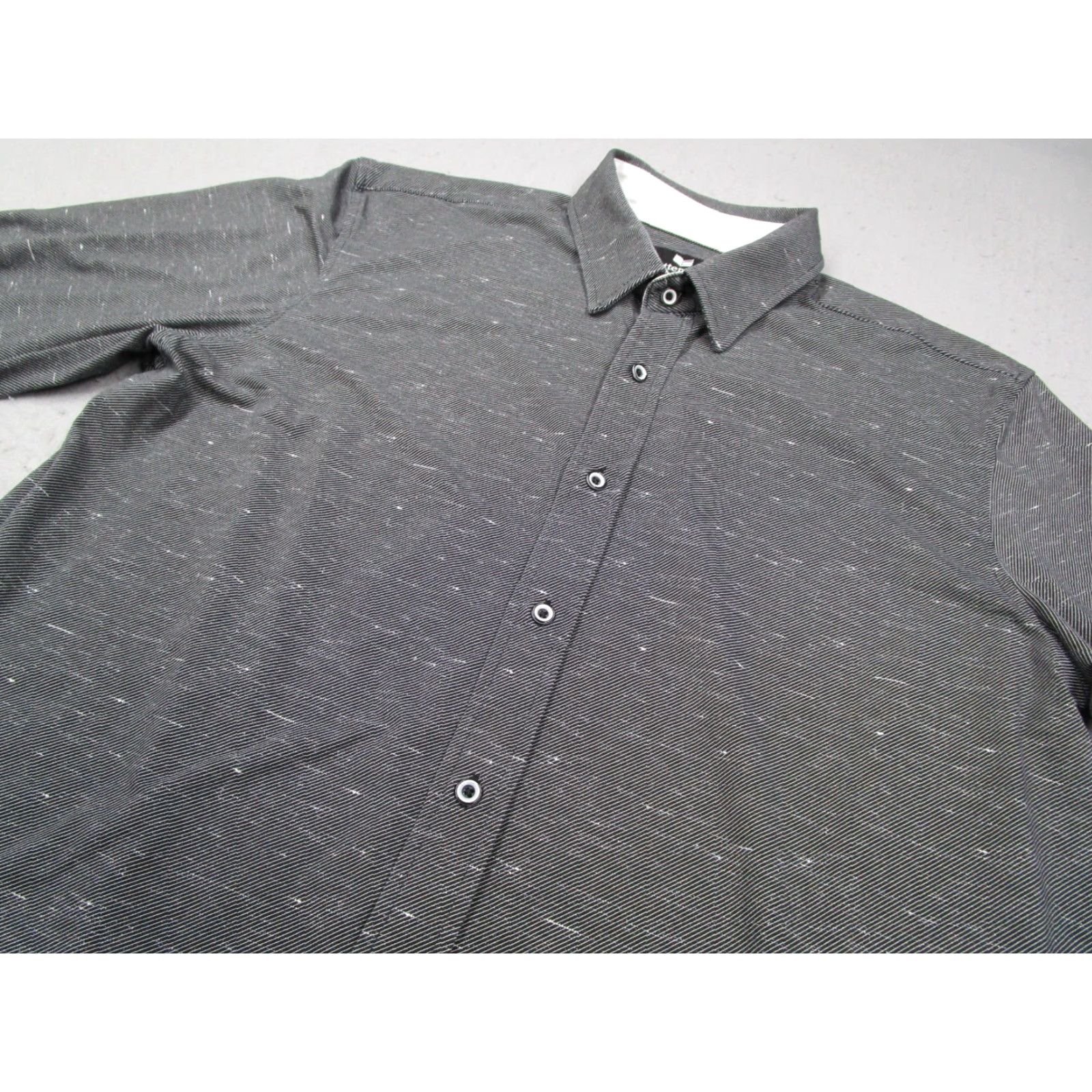 Vintage BUTTERCLOTH Button-Up Shirt Mens XL Black Striped Regular Fit Long Sleeve Flip Cuff Cotton Blend Vintage No? Size US XL / EU 56 / 4 - 2 Thumbnail