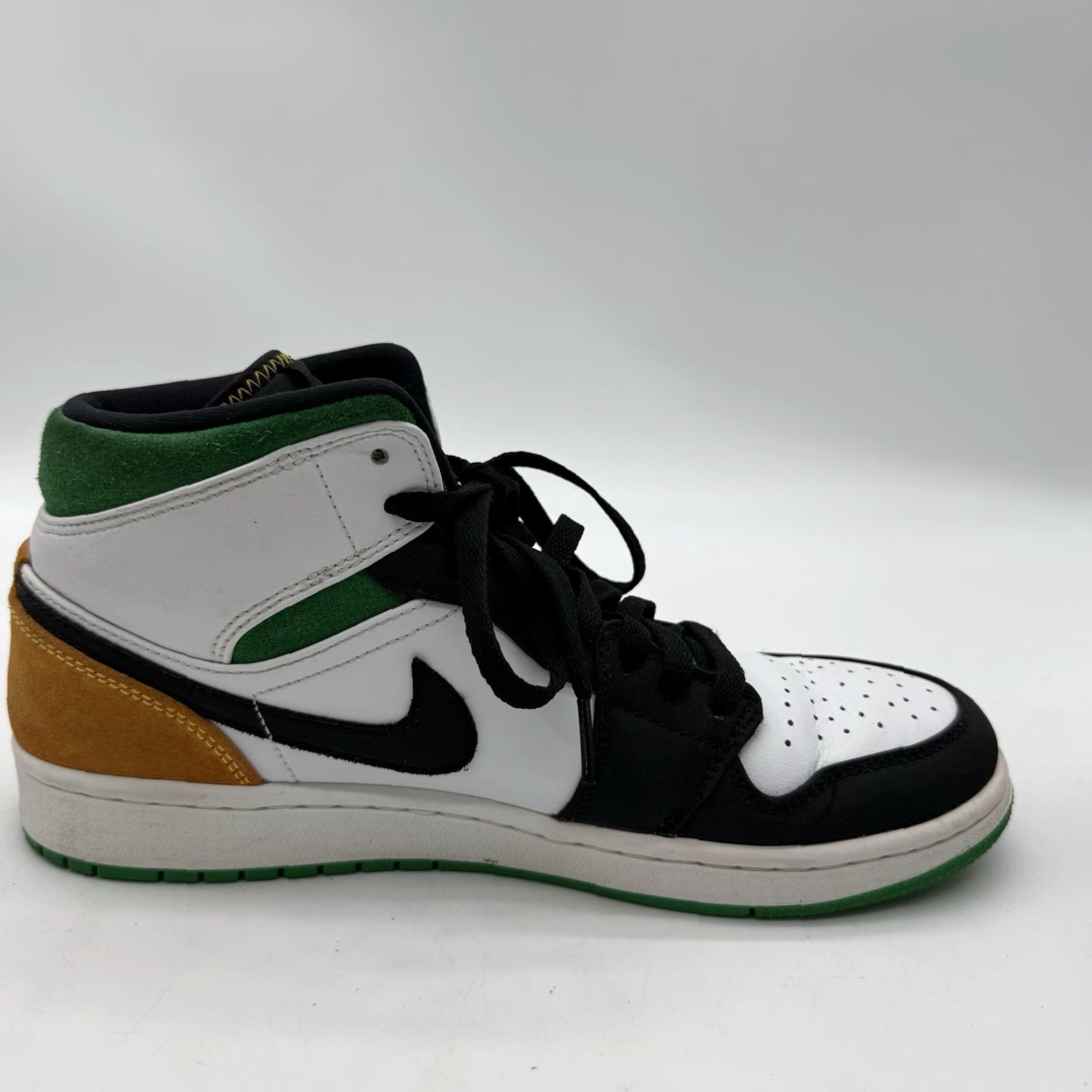 Jordan Brand Nike Air Jordan 1 Mid SE Oakland Men's 8.5 White/Laser Orange/Black/Lucky Green Sneakers 852542-101 Size US 9 / EU 42 - 7 Thumbnail