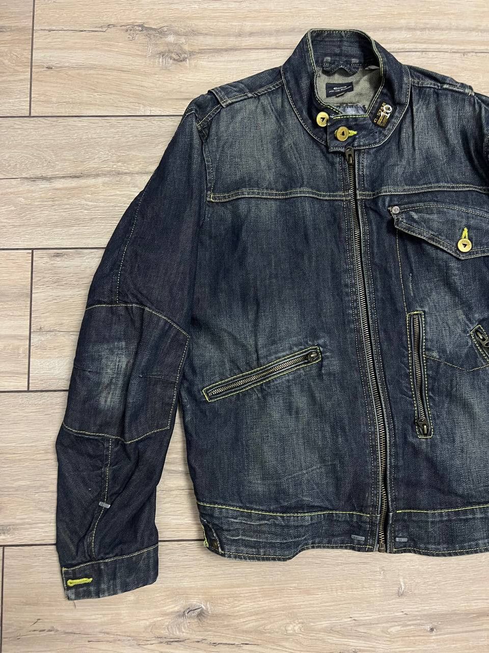 G-Star G-Star Raw Vintage Elwood 96 Denim Zip Jacket Biker sz L Size US L / EU 52-54 / 3 - 6 Thumbnail