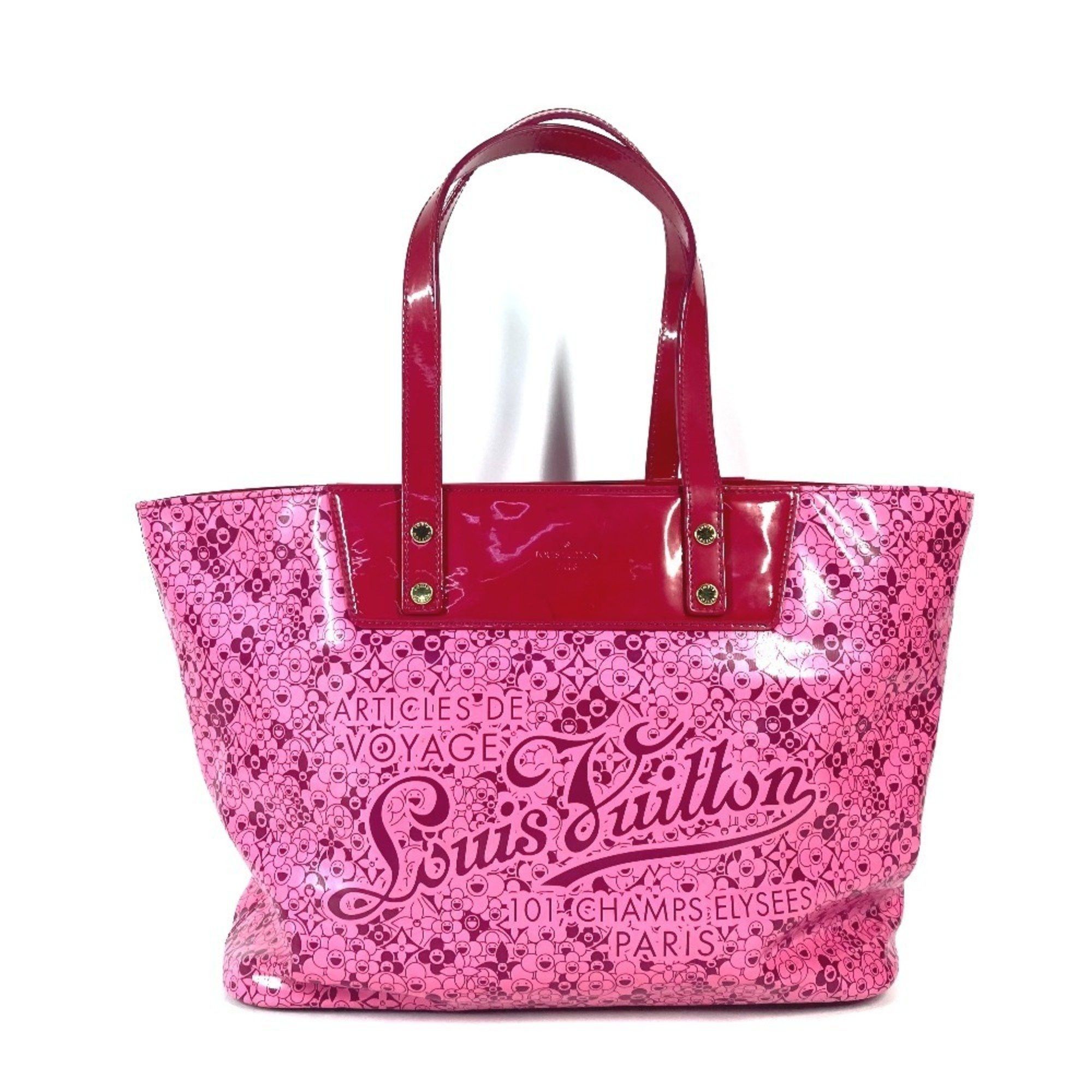 Louis Vuitton M93160 Cosmic Blossom Takashi Murakami Pm Tote Bag Shoulder Leather Women's Pink
