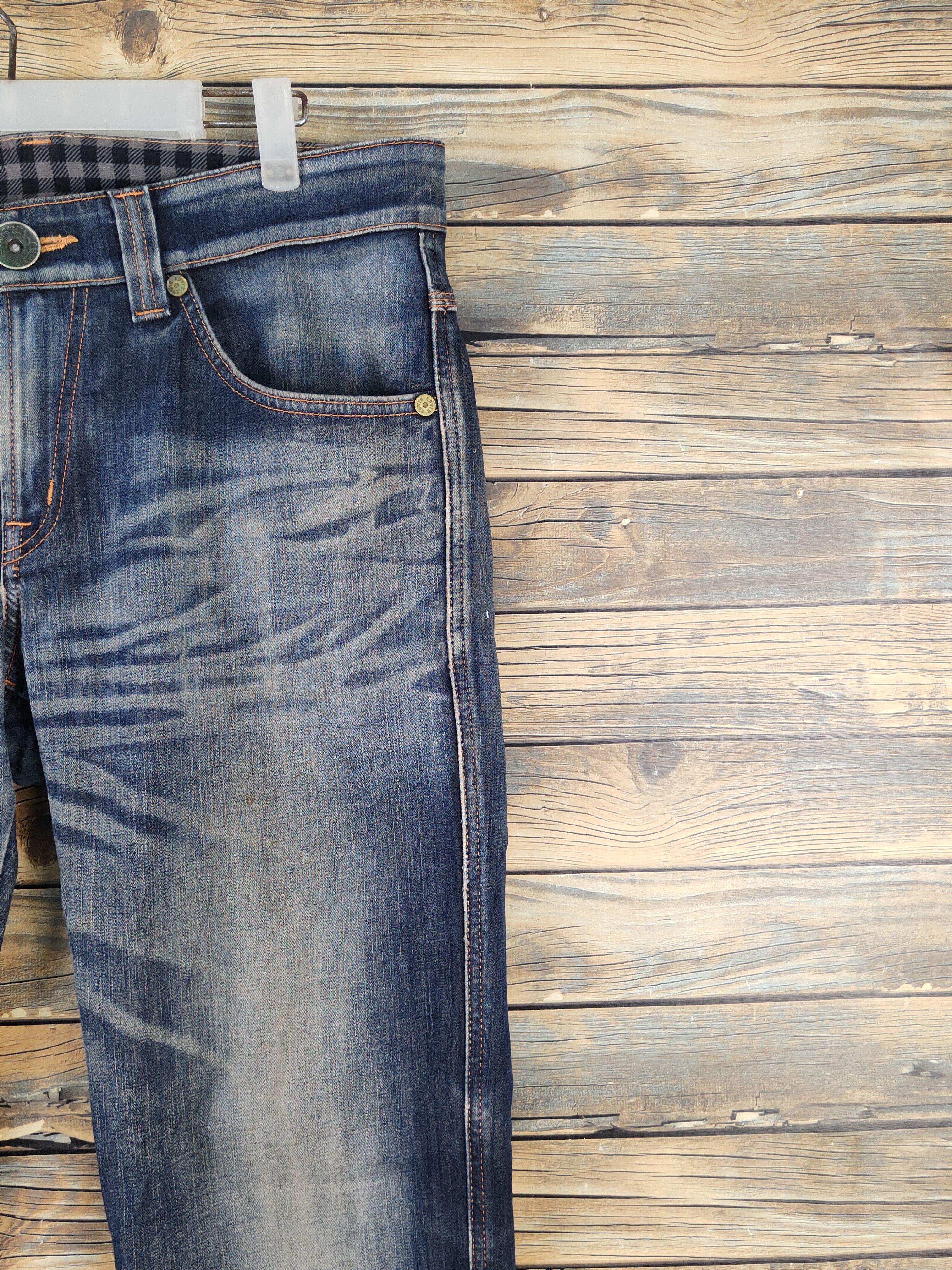 Edwin Edwin Dark Blue Distressed Ripped denim Jeans #W1412 Size US 33 - 5 Thumbnail
