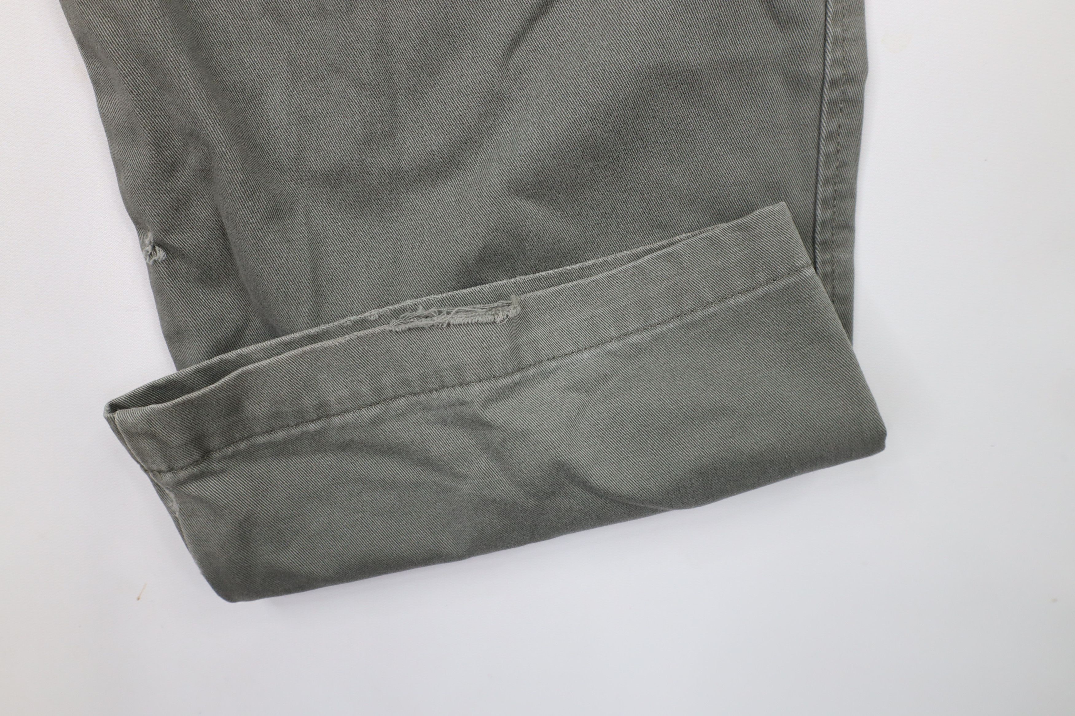 Eddie Bauer × Vintage Vintage 90s Eddie Bauer Pleated Wide Leg Chino Pants Green Size US 40 / EU 56 - 6 Thumbnail