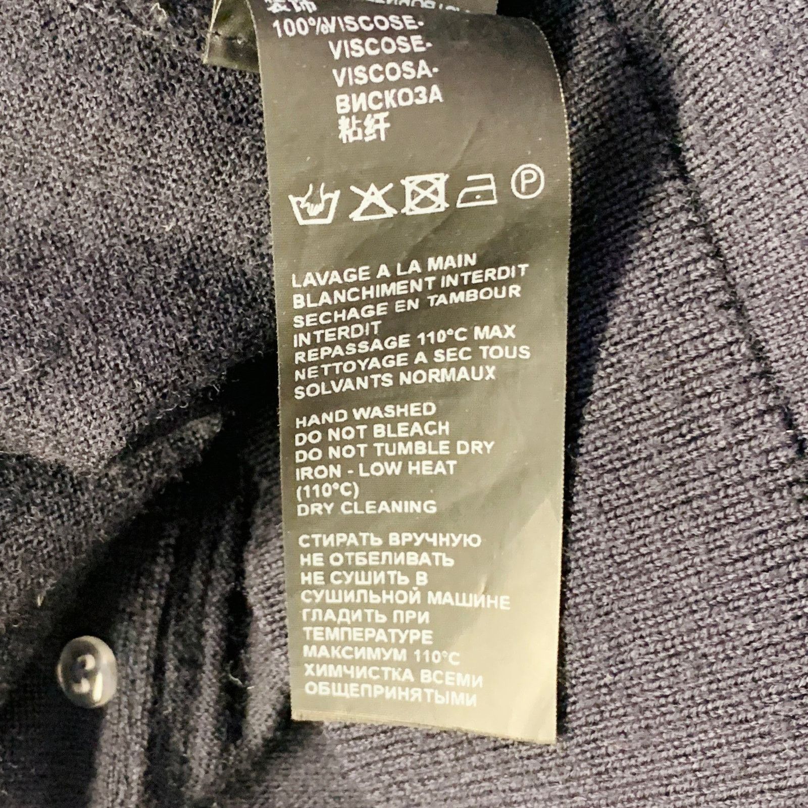 The Kooples Size M Navy Black Merino Wool Skull Buttons V-Neck Cardigan Size M / US 6-8 / IT 42-44 - 10 Thumbnail