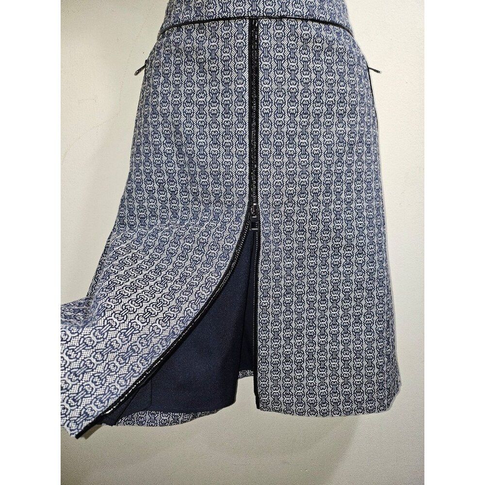 Tory Burch NWT Tory Burch Chaumont Jacquard Chain Pattern Skirt 2 XS S Size 26" / US 2 / IT 38 - 3 Thumbnail