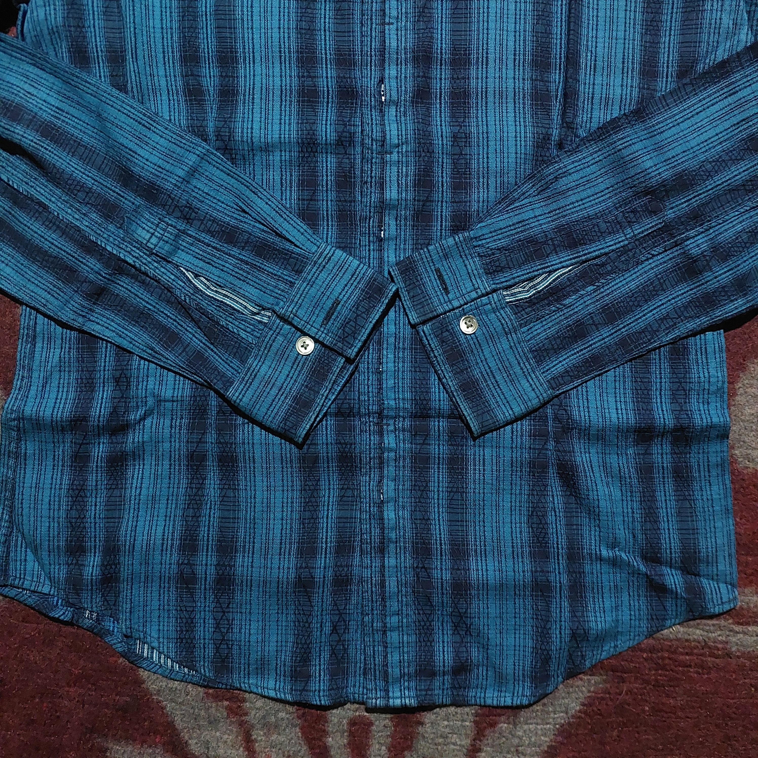 Tornado Mart Zero by Tornado Mart blue stripes button up L/s shirt Size US L / EU 52-54 / 3 - 4 Thumbnail