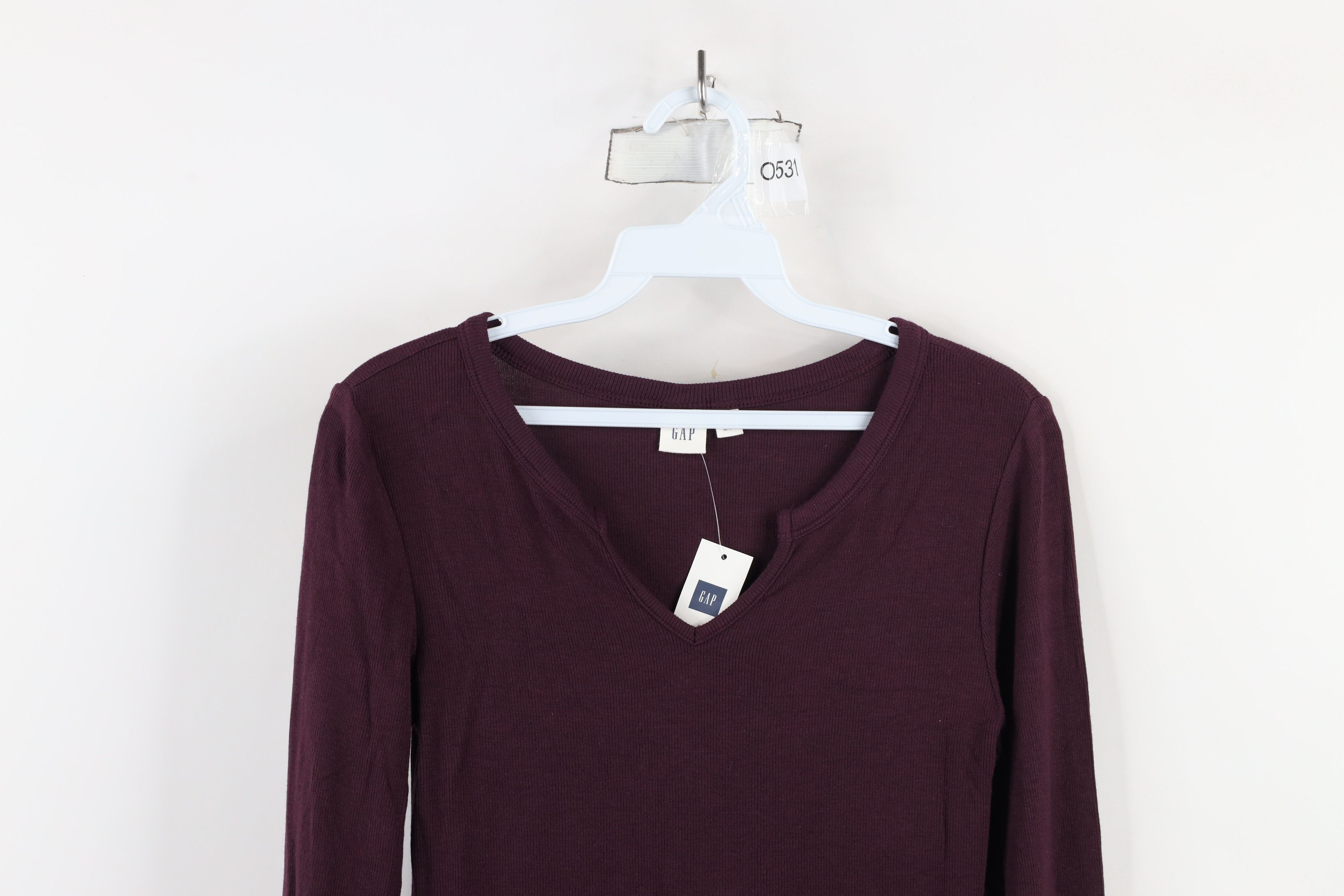 Gap × Vintage Deadstock Vintage Y2K Gap Thermal Ribbed Knit T-Shirt Purple Size XS / US 0-2 / IT 36-38 - 2 Thumbnail