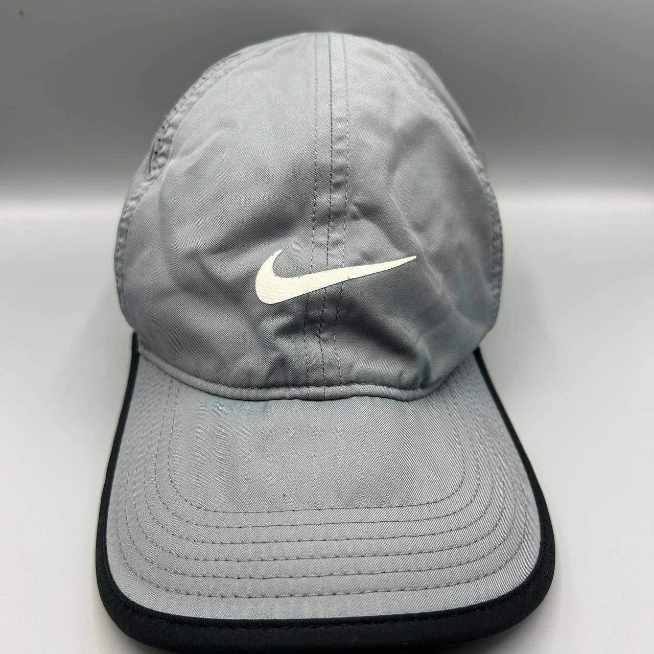 Nike Nike Featherlight Dri-Fit Hat Men Gray Black Strap Back Cap Size ONE SIZE - 1 Thumbnail