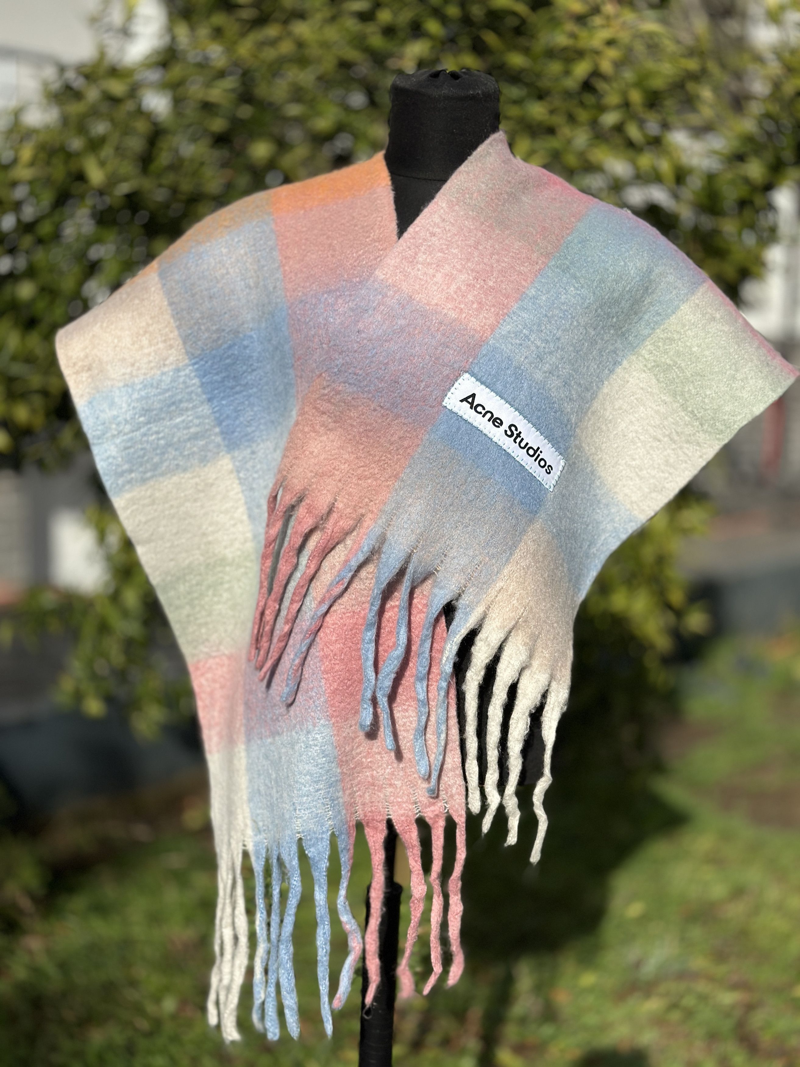 Acne Studios Acne Studios Multicolor Checked Wool Mohair Scarf Unisex Size ONE SIZE - 7 Thumbnail
