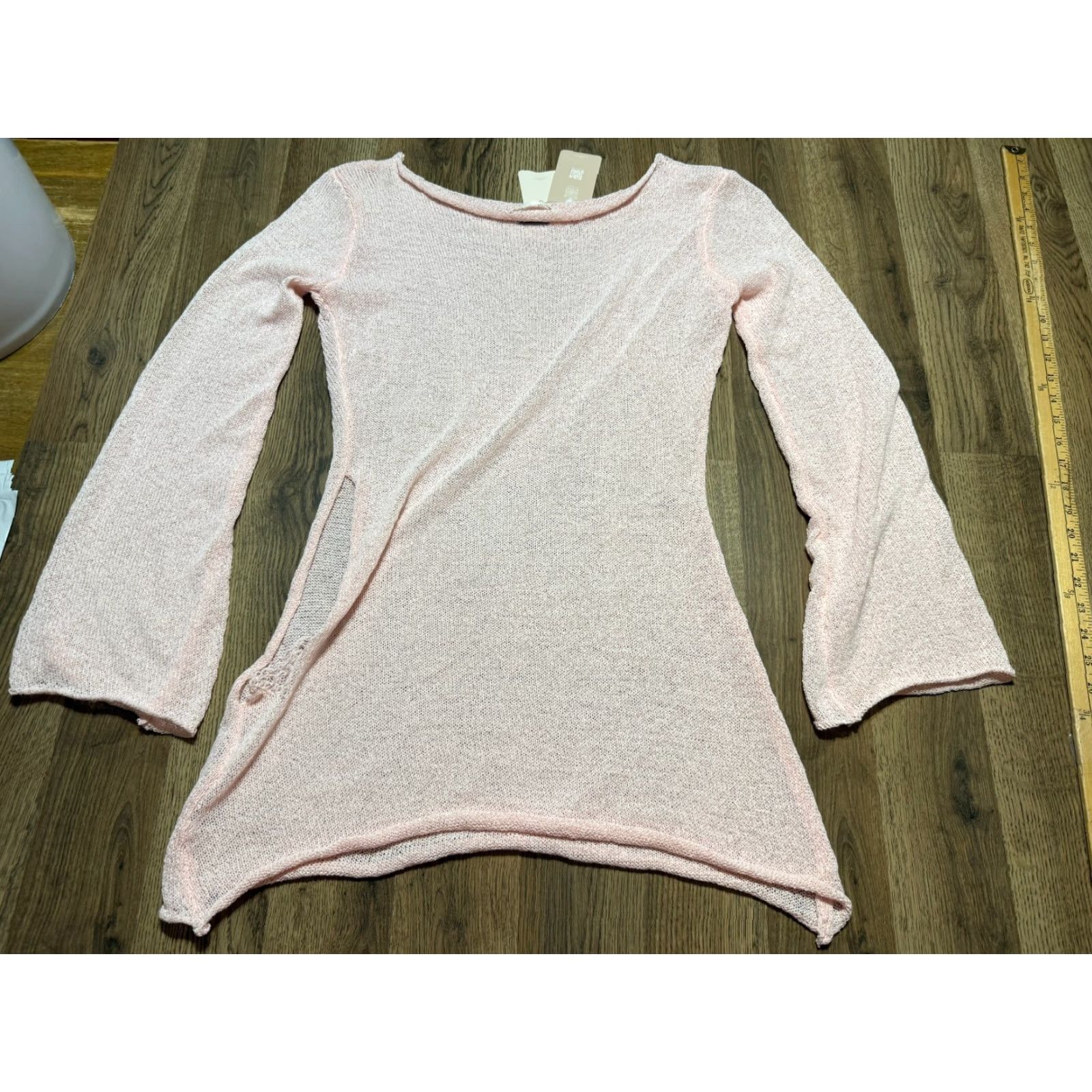 Pinko Aralina Shirts Women's Medium Pink Long Flared Sleeve Boat Neck NWT Vintage No Size M / US 6-8 / IT 42-44 - 7 Thumbnail