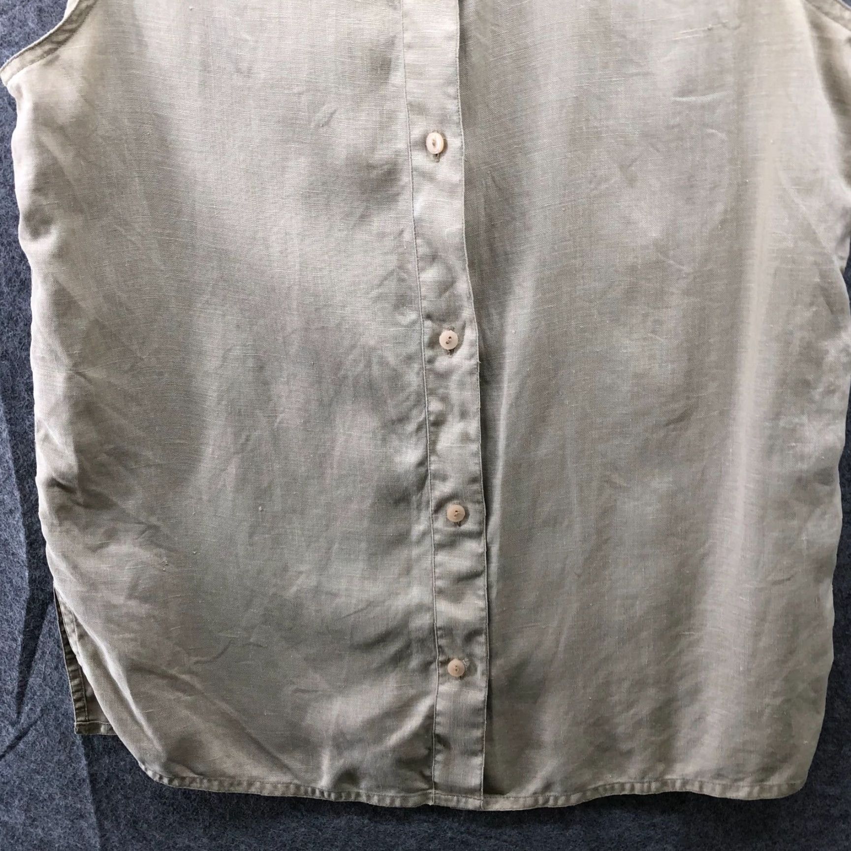 Ann Taylor VTG Ann Taylor Shirt Linen Sleeveless Womens S Beige Button Up Collared Casual 100% Linen Summer Vintage Women’s S Beige Button-Up Collared Shirt Size S / US 4 / IT 40 - 4 Thumbnail