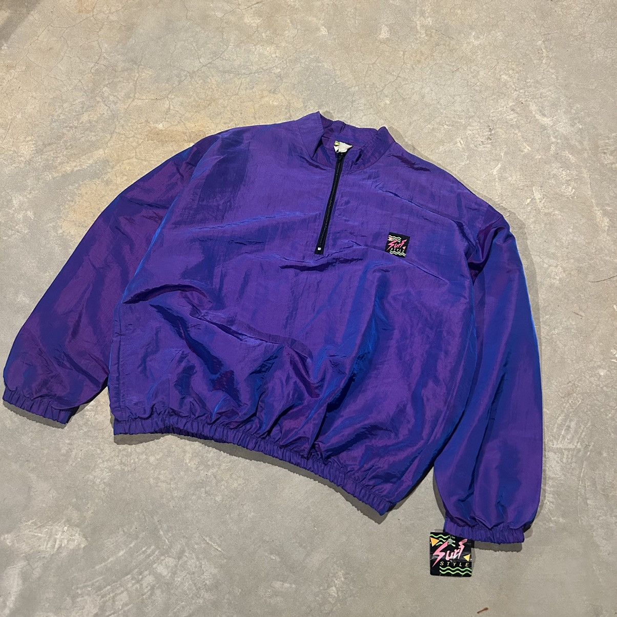 Vintage Crazy Vintage 90s Surf Style Iridescent Windbreaker Jacket Size US XL / EU 56 / 4 - 2 Thumbnail