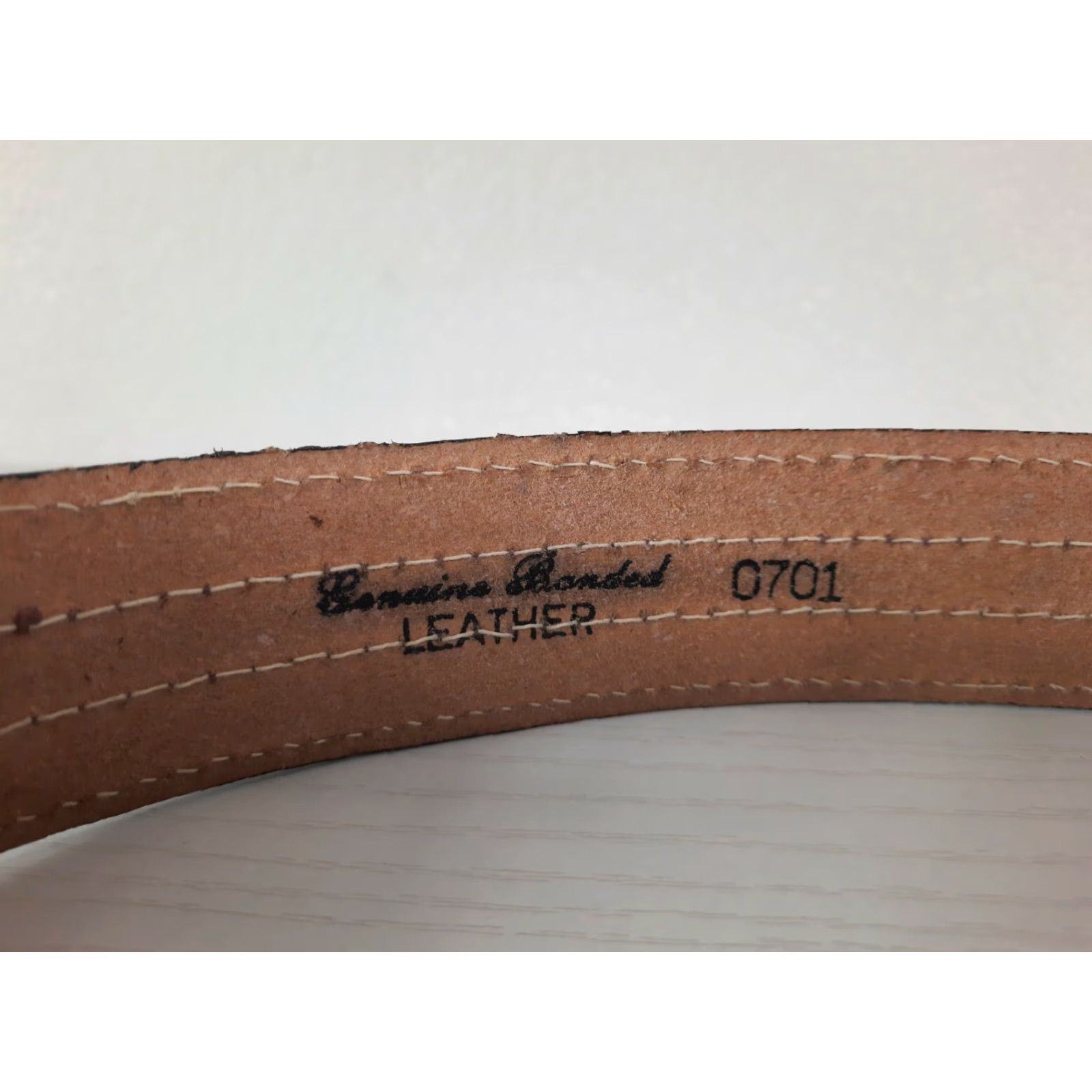 Vintage VINTAGE Stamped Brown Genuine Banded Leather Western Ranger Belt 30 Wood Print Belt Men Regular Brown 30 Western Ranger Belt Size 30 - 4 Thumbnail