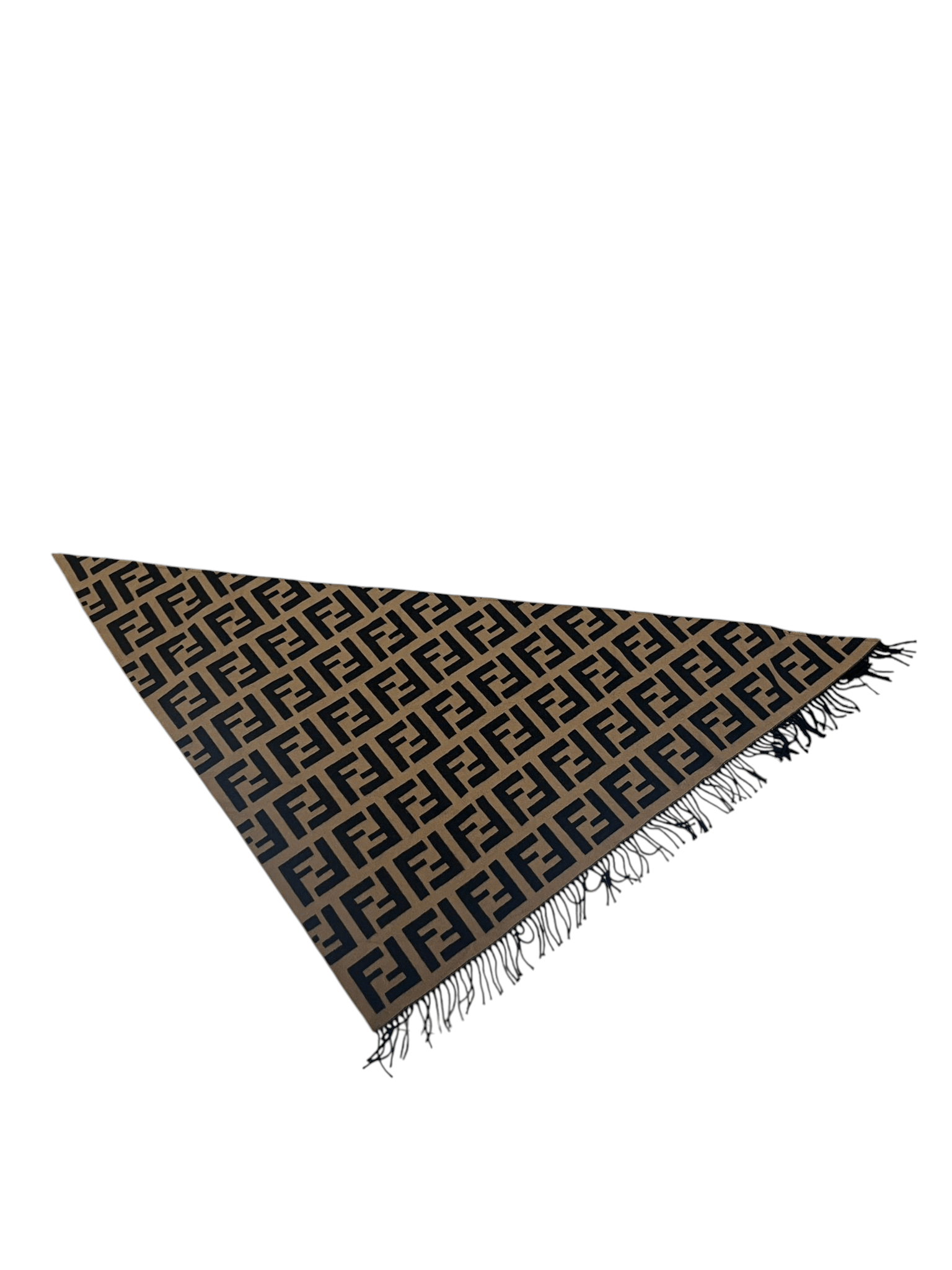 Fendi Monogram Logo Cashmere Wool Stole With Fringe Size ONE SIZE - 1 Thumbnail