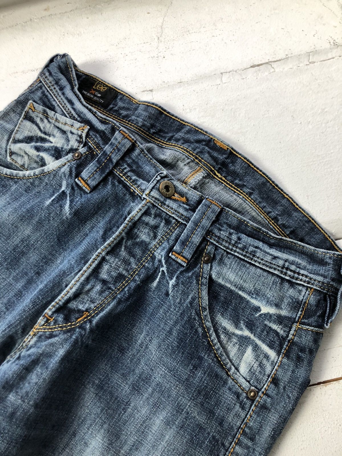 Lee 🔥Rare Opium Baggy VNTG 00s Y2K Bootcut Grange Denim Jeans Size US 29 - 4 Thumbnail