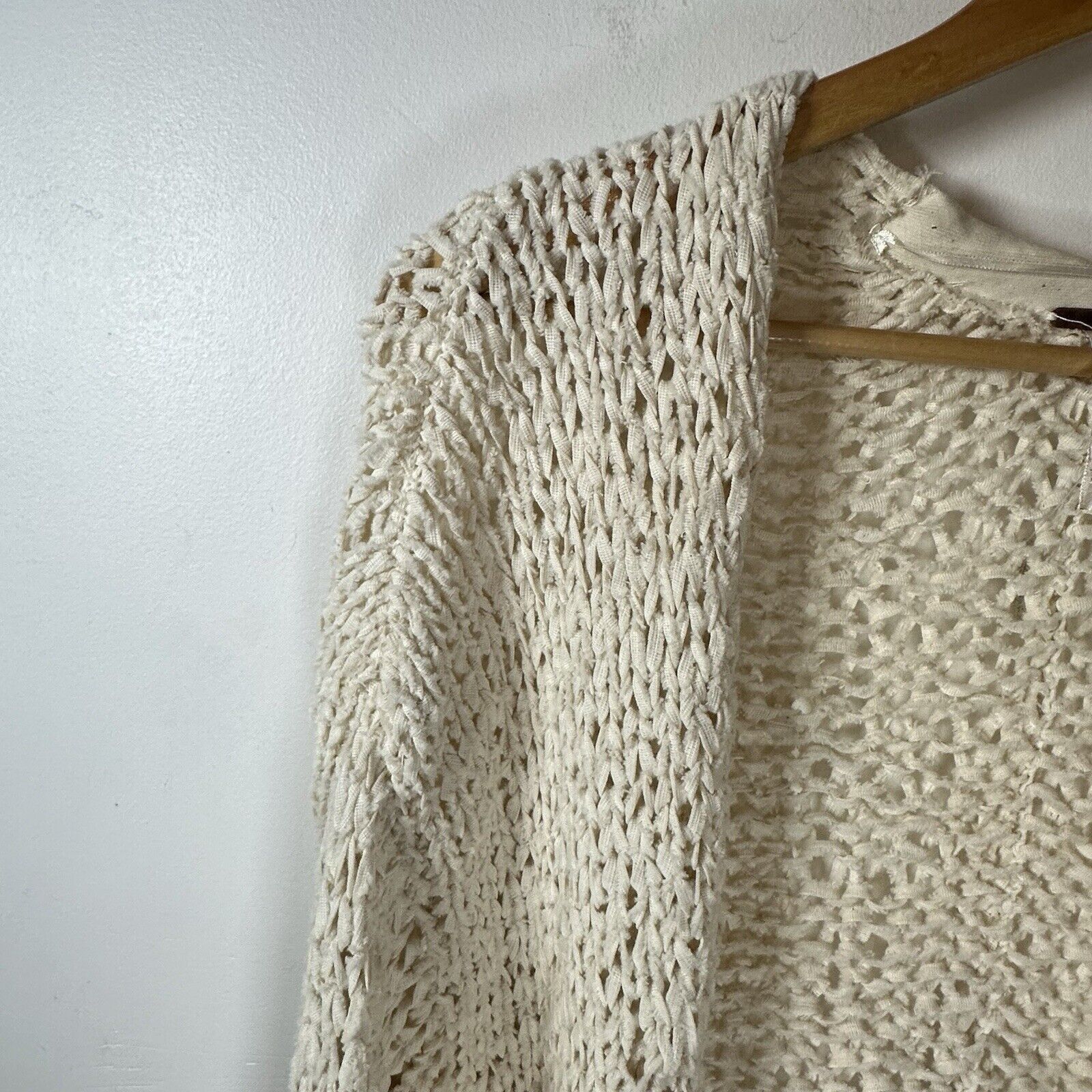 Free People Free People Daiquiri Loose Knit Cardigan crop Medium Ivory Size M / US 6-8 / IT 42-44 - 7 Thumbnail