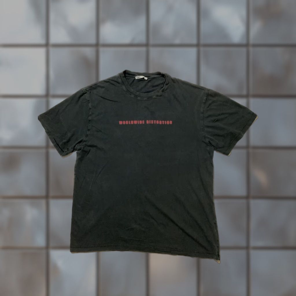 Zara Zara Man Worldwide Distortion NY All Stars Balance S/S Crew T-Shirt M Mens Shirt Dark Grey/Black Size US M / EU 48-50 / 2 - 1 Thumbnail