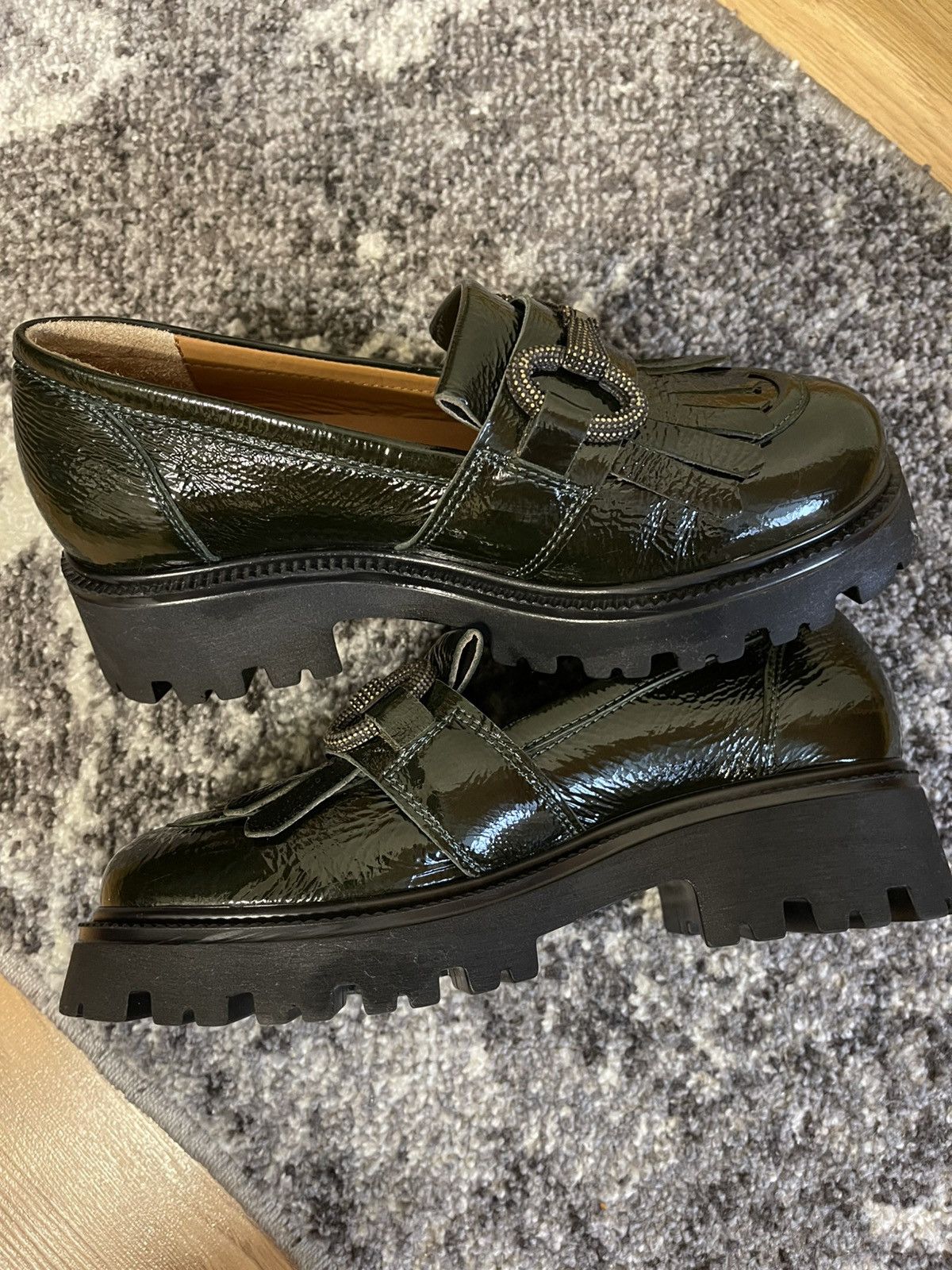 Other Melluso Italy Women’s Loafers EU 37.5 Green Patent Leather Size US 7.5 / IT 37.5 - 15 Thumbnail