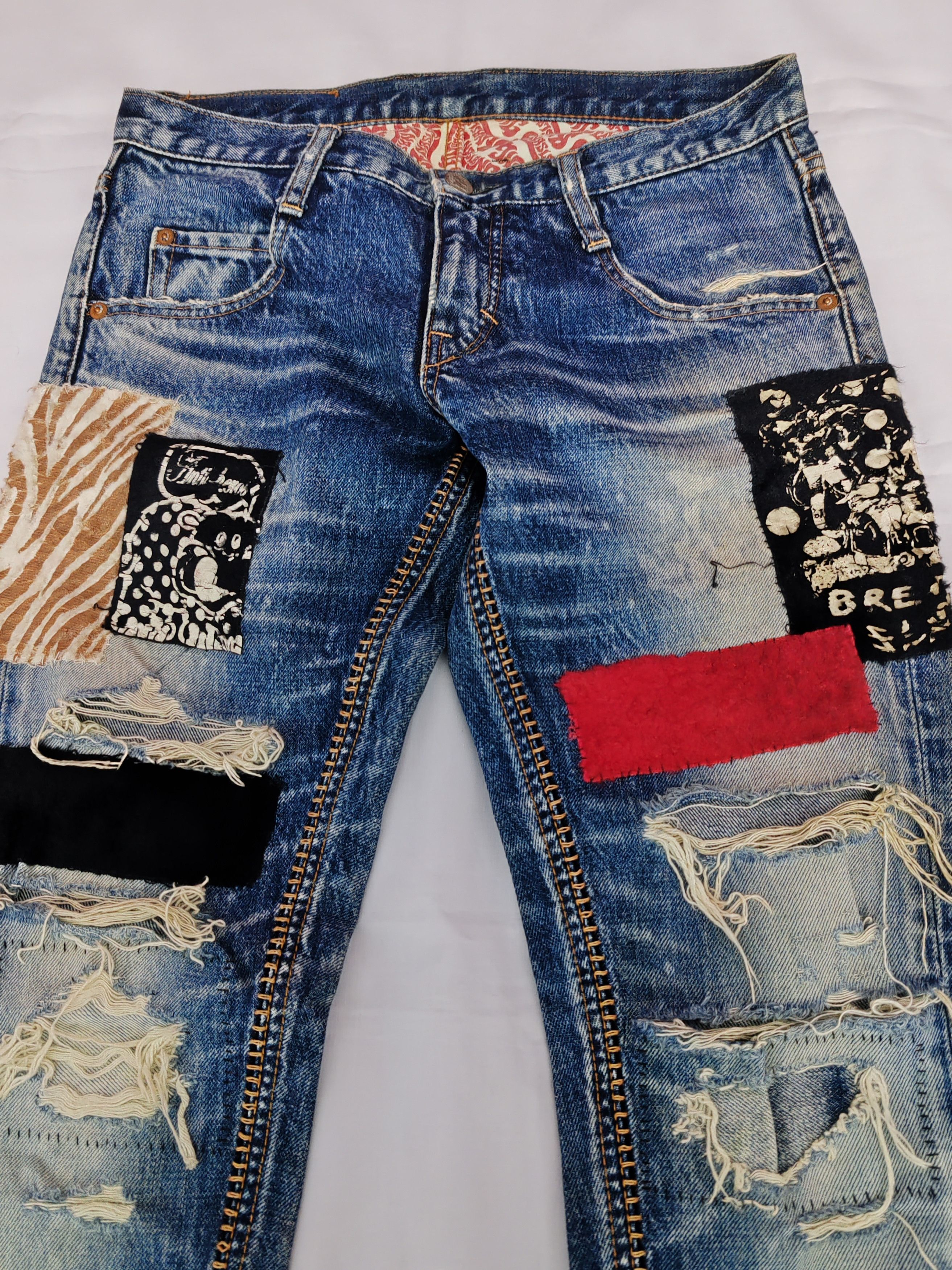 If Six Was Nine RNA Inc Distressed Denim Jean Seditionaries Patchwork Rare Size US 28 / EU 44 - 3 Thumbnail