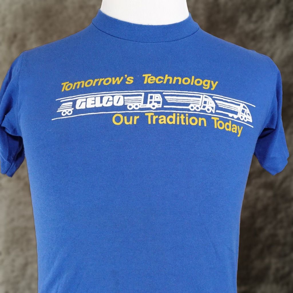 Russell Athletic VINTAGE RUSSELL ATHLETIC GELCO TRUCKING T-SHIRT M BLUE SINGLE STITCH 90s UNISEX Size US M / EU 48-50 / 2 - 1 Thumbnail