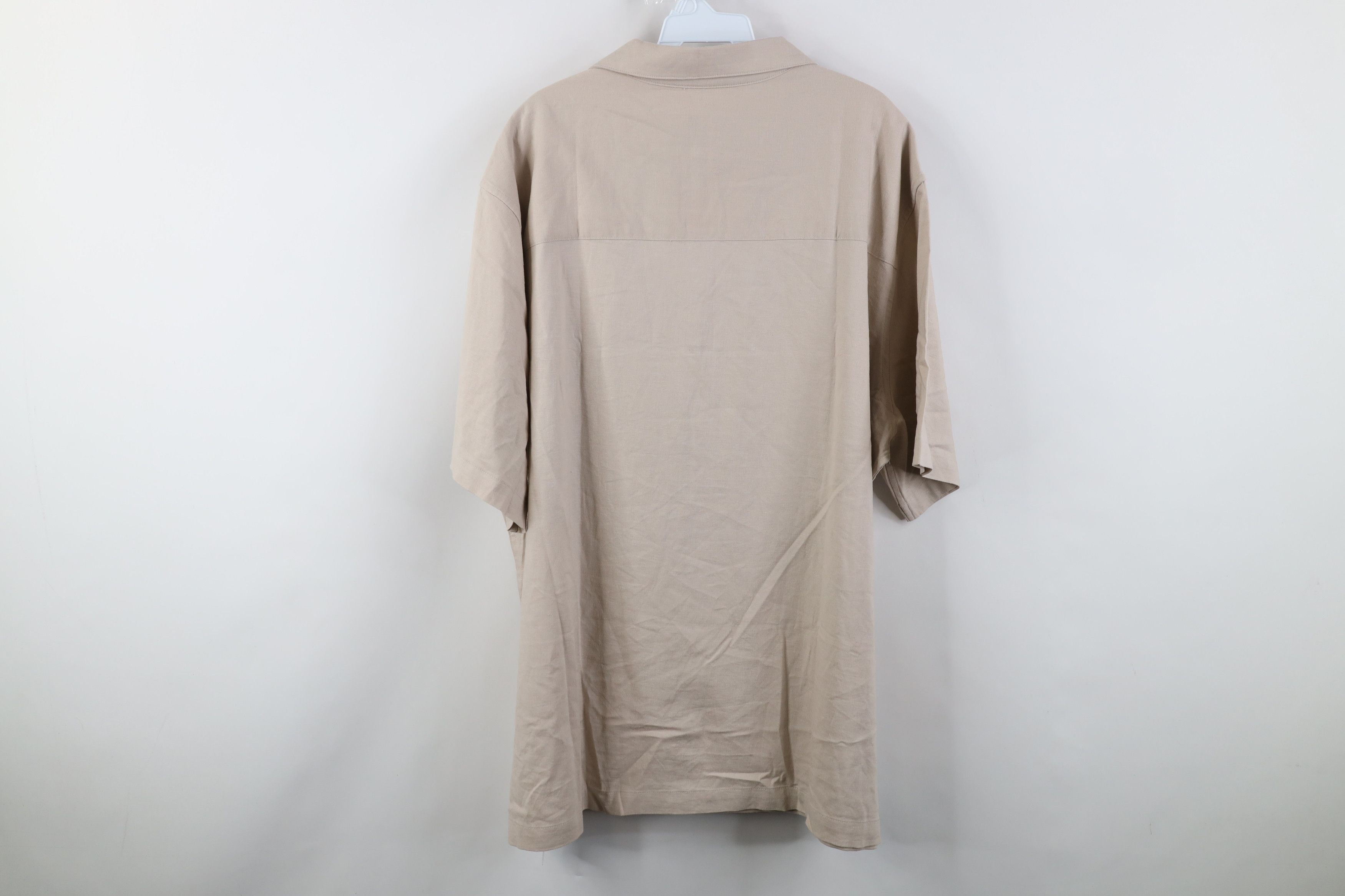 Gap Deadstock Vintage Y2K Gap Looped Collar Button Shirt Beige Size US XXL / EU 58 / 5 - 11 Thumbnail