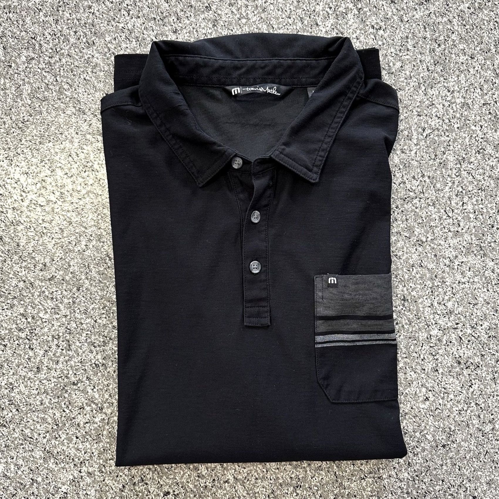 TravisMathew Travis Mathew Polo Mens XXL Short Sleeve Collared Golf Shirt Black Pima Cotton Size US XXL / EU 58 / 5 - 2 Thumbnail
