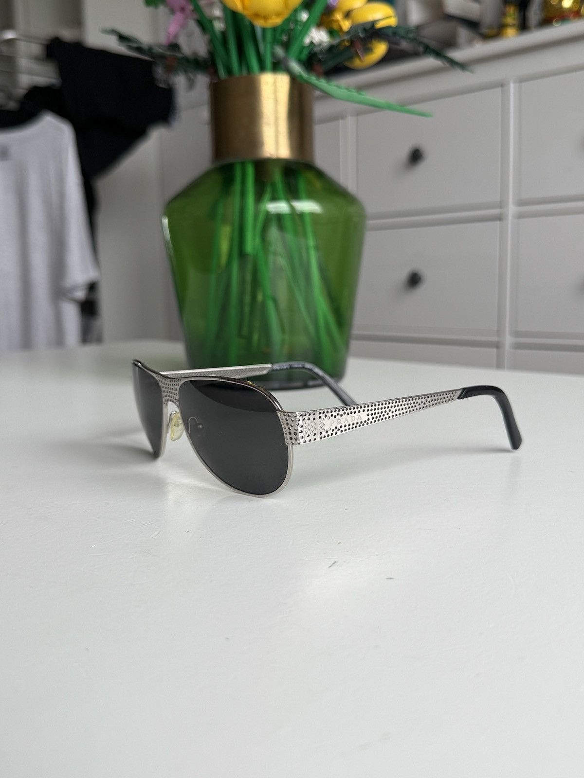 Prada Prada titanium aviator sunglasses designer luxury old money Size ONE SIZE - 3 Thumbnail