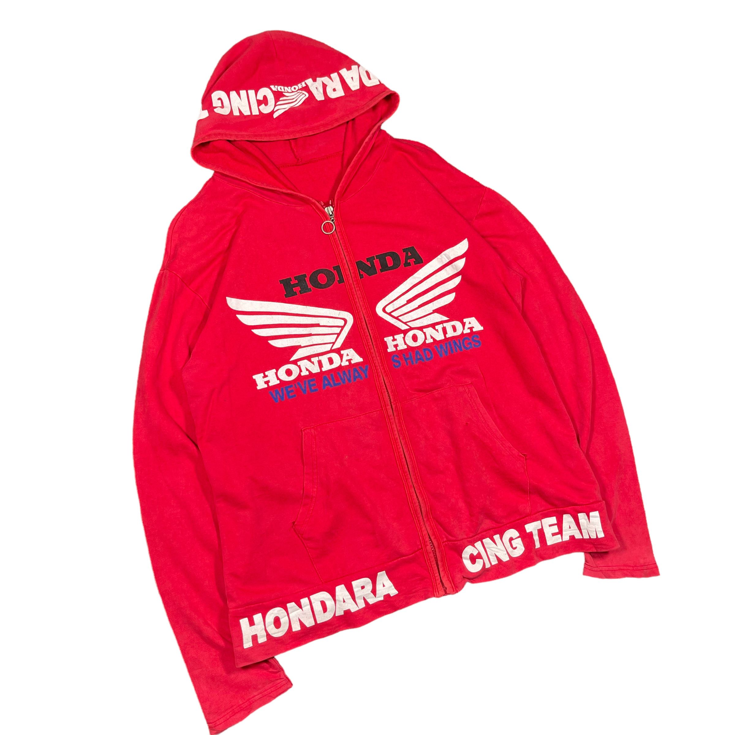 Honda × Vintage Vintage 90s Honda Racing Zipper Hoodie Size US M / EU 48-50 / 2 - 3 Thumbnail