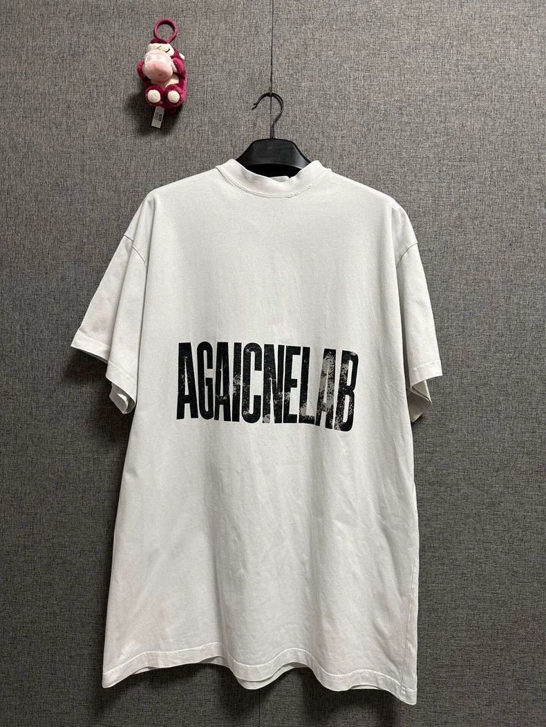 Balenciaga Size 2 Letter Printed Crewneck Short Sleeve