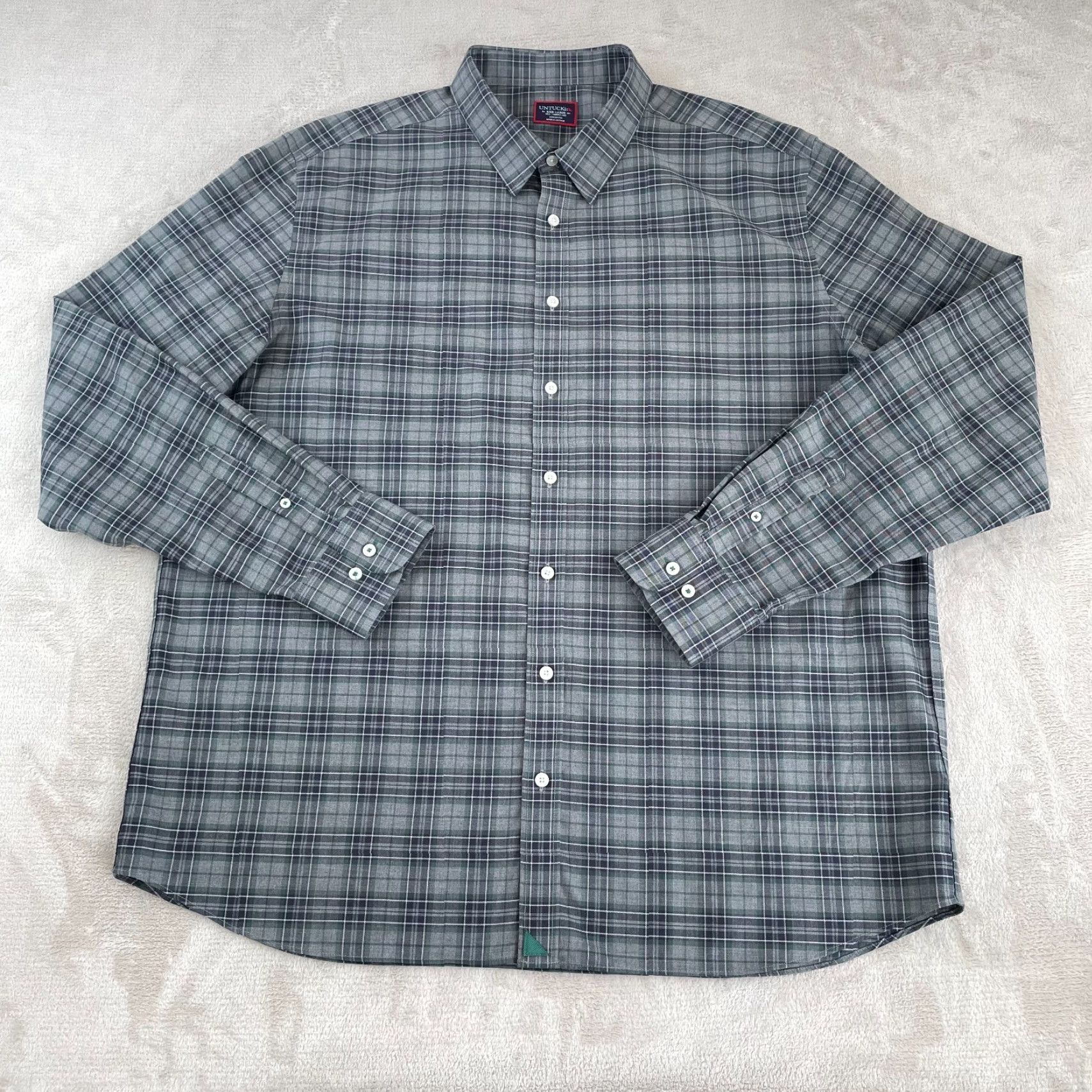 UNTUCKit UNTUCKit Devitt Shirt Men 3XLT Tall Gray Plaid Wrinkle Free Long Sleeve NWOT Size US XXL / EU 58 / 5 - 3 Thumbnail